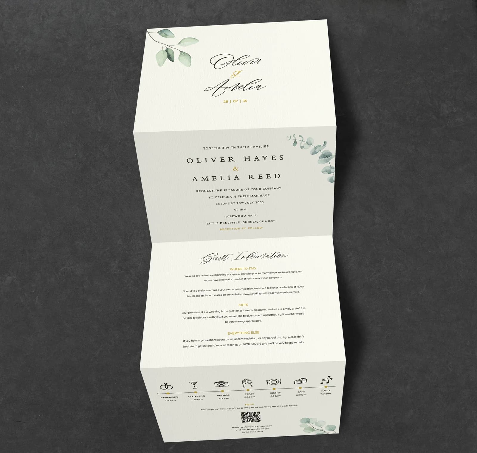Argyle Apple Concertina Invitation — invitation wedding stationery