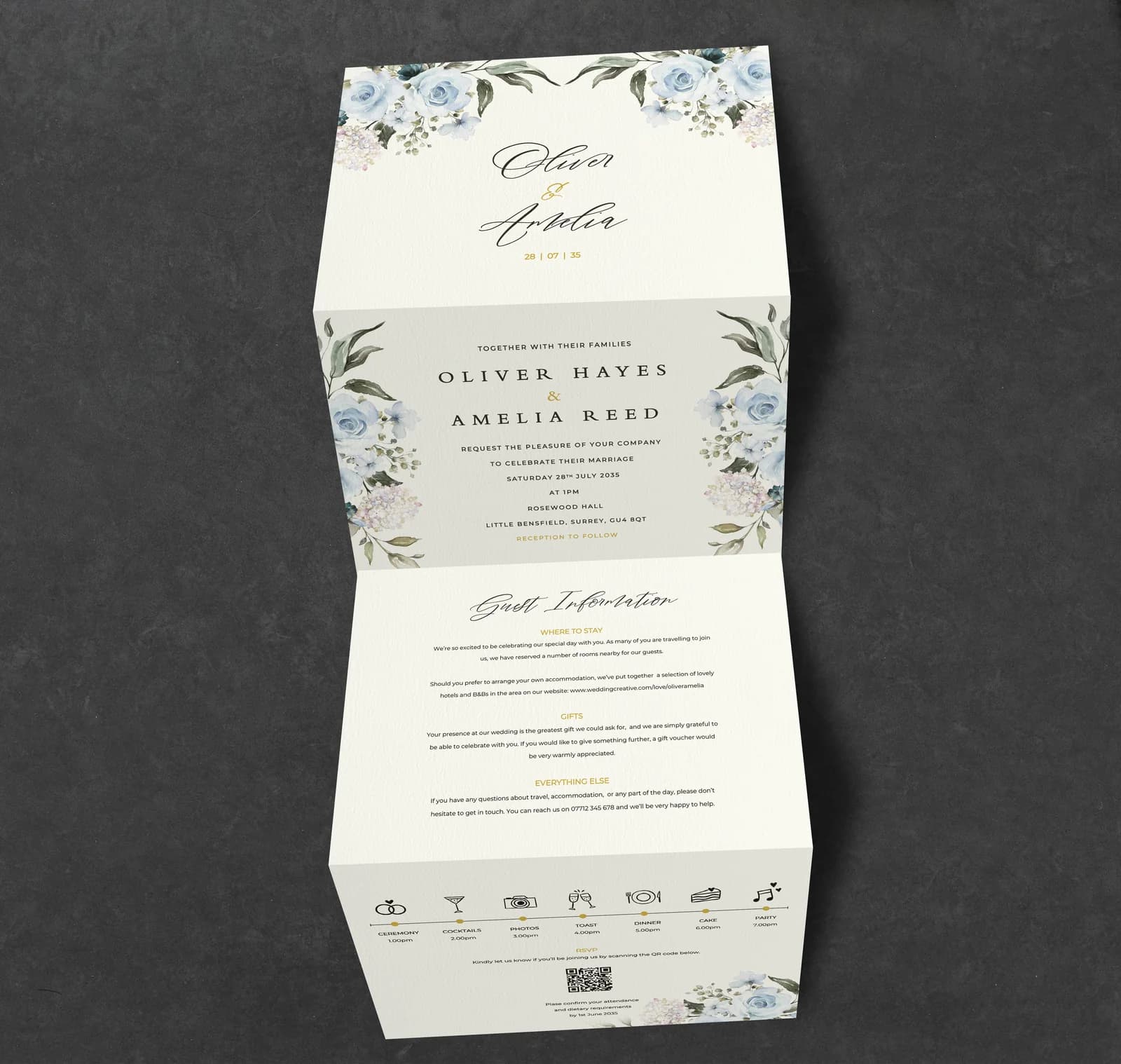 Blue Roses Concertina