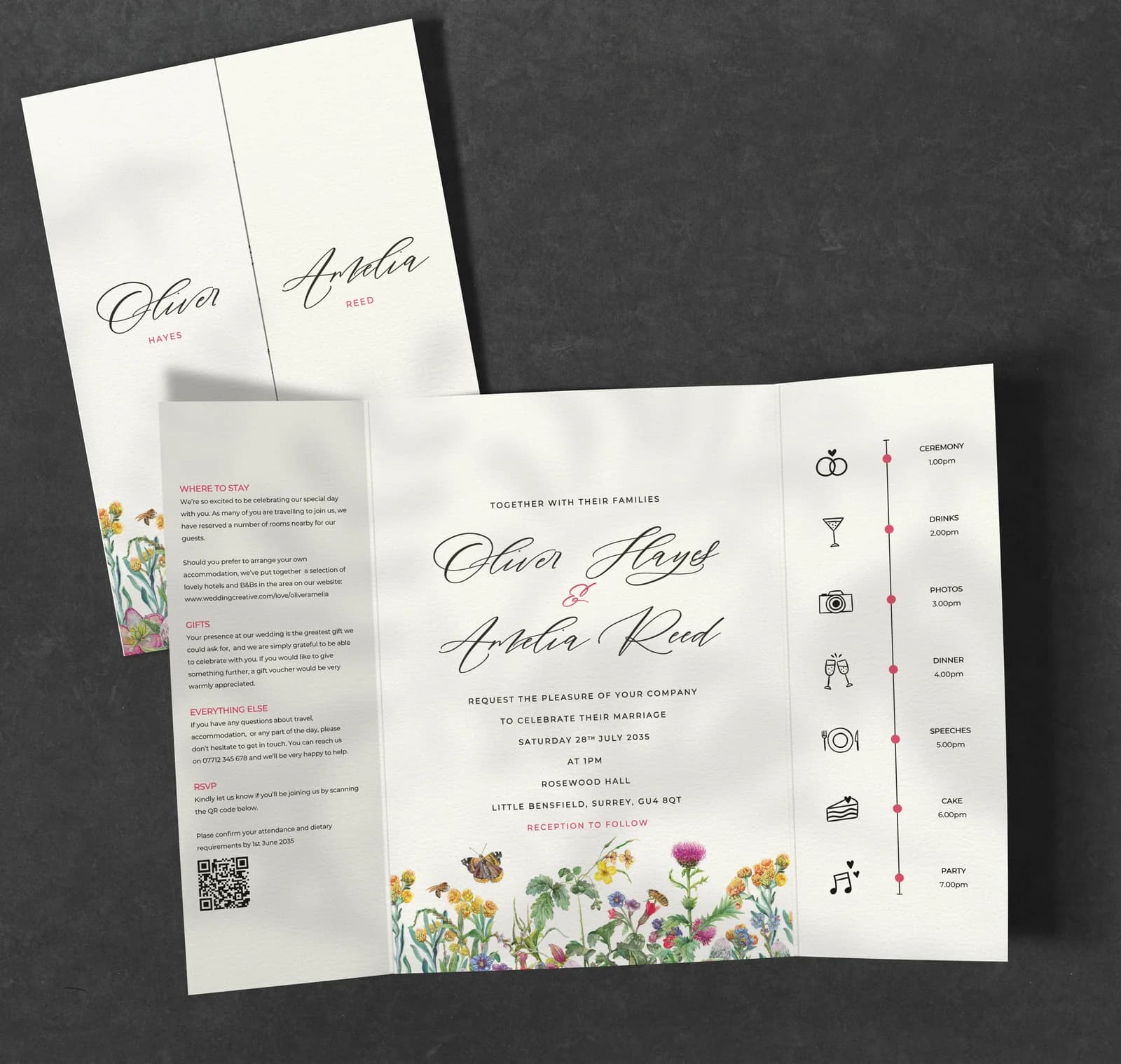 Spring Gatefold — invitation wedding stationery
