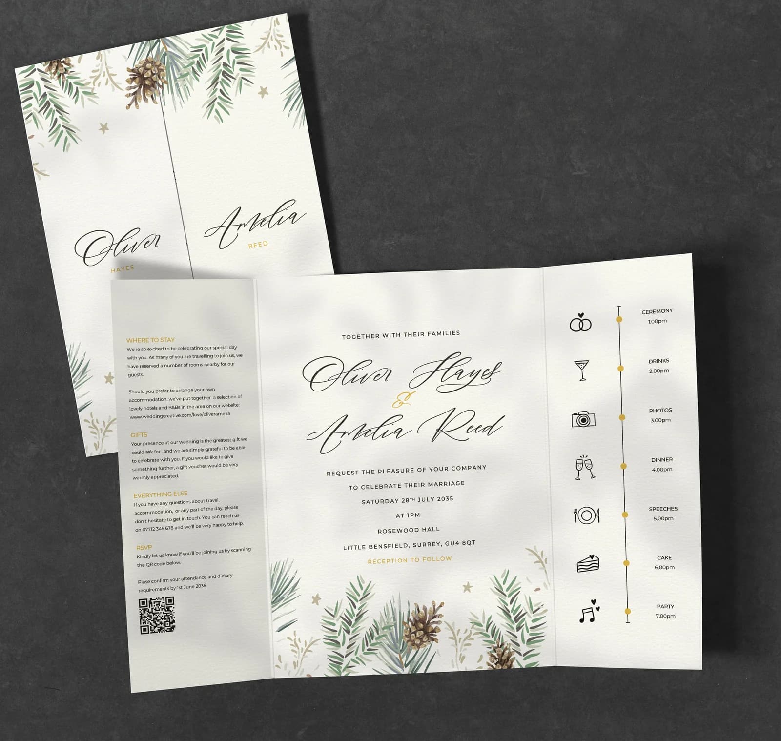 Tis The Season Gatefold — invitation wedding stationery