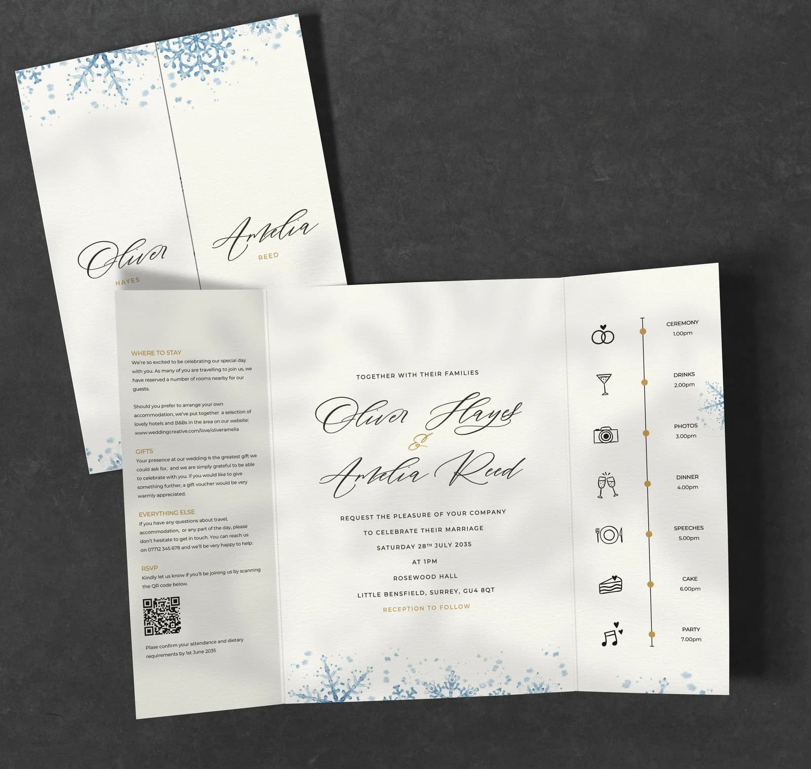 Winter Gatefold Invitation — invitation wedding stationery