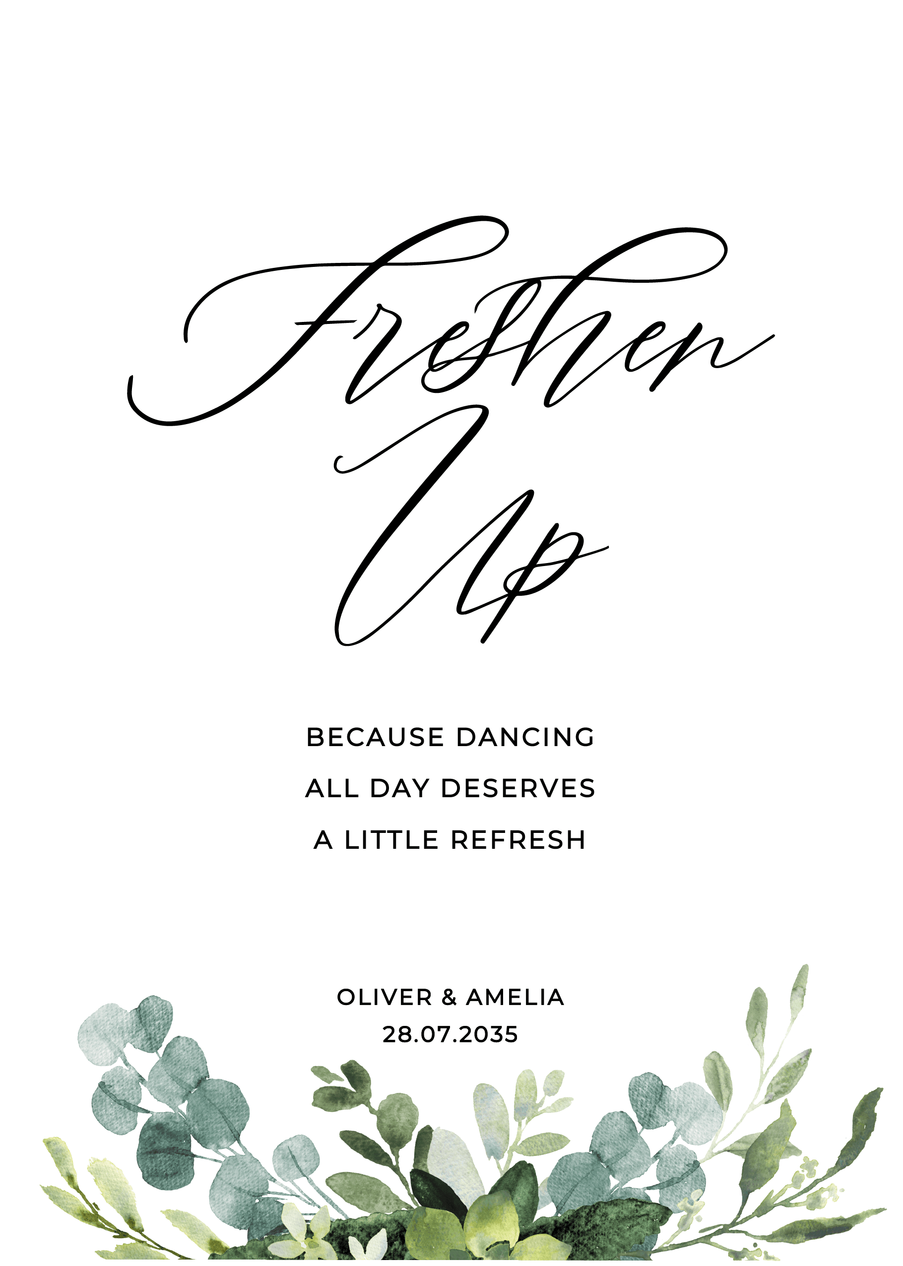 Blue Green Floral Wedding Day Signs — main image