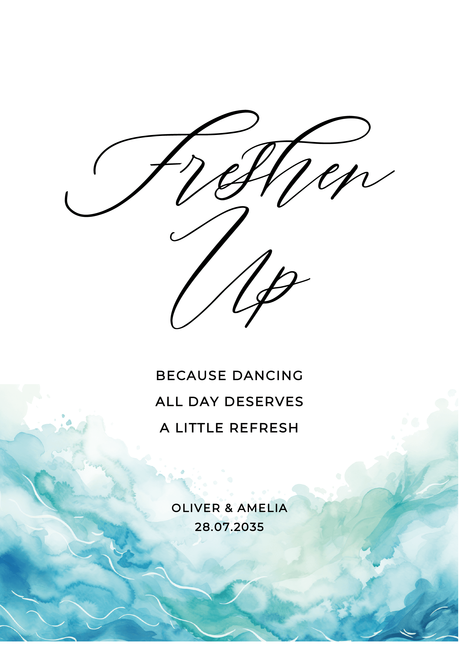 Blue Ocean Wedding Day Signs — on the day wedding stationery