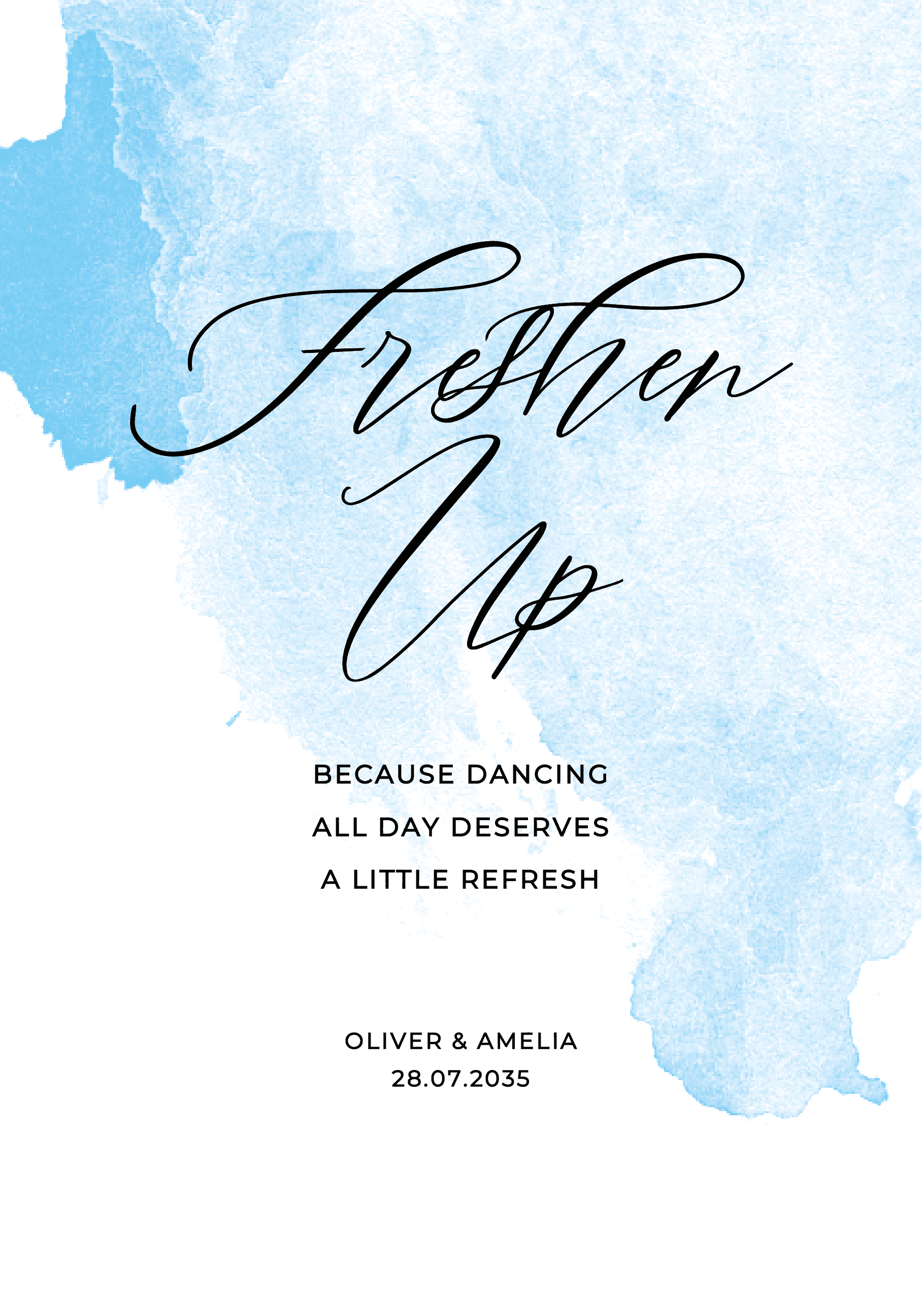 Blue Watercolour Wedding Day Signs — main image