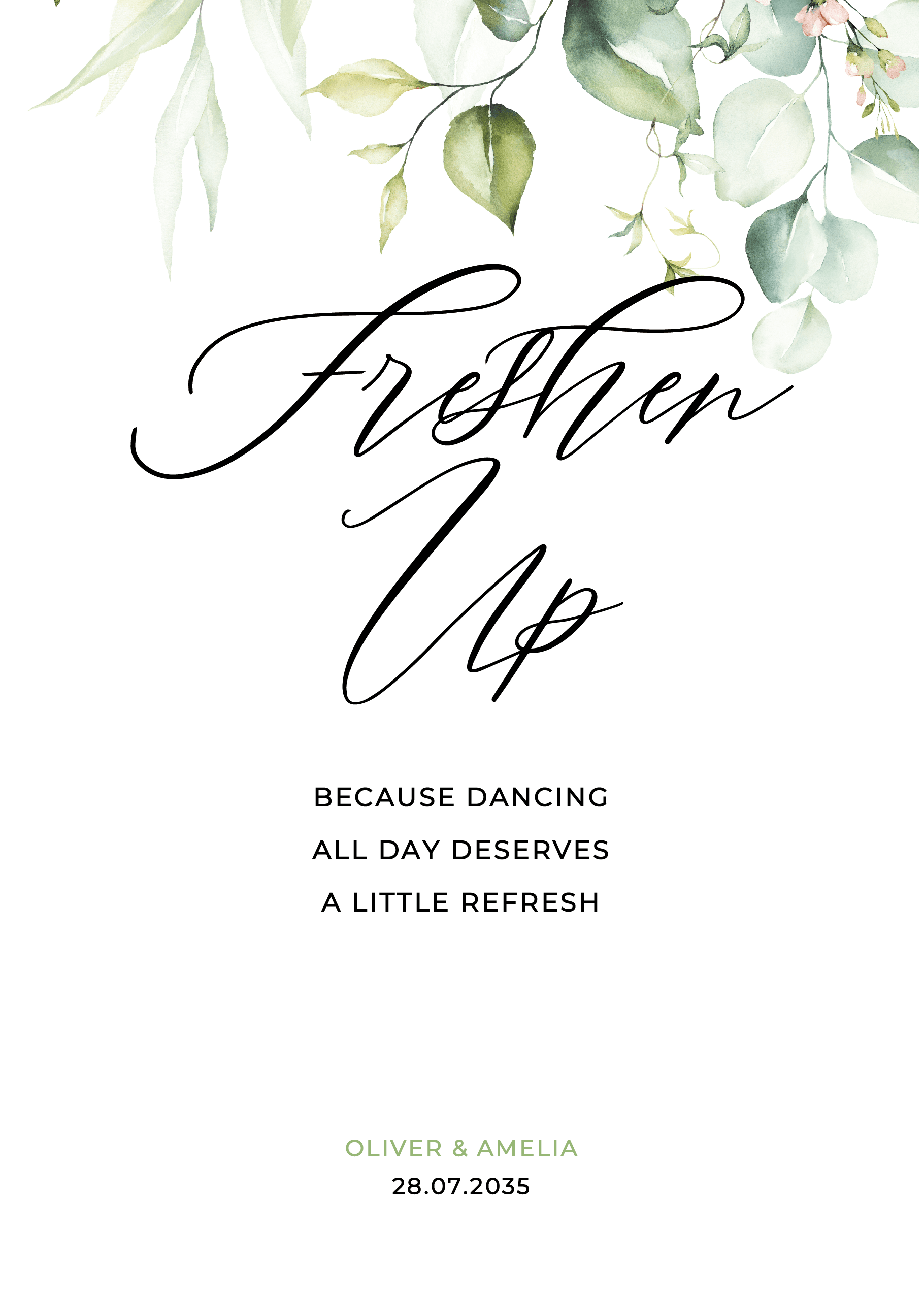 Bouquet Wedding Day Signs — on the day wedding stationery