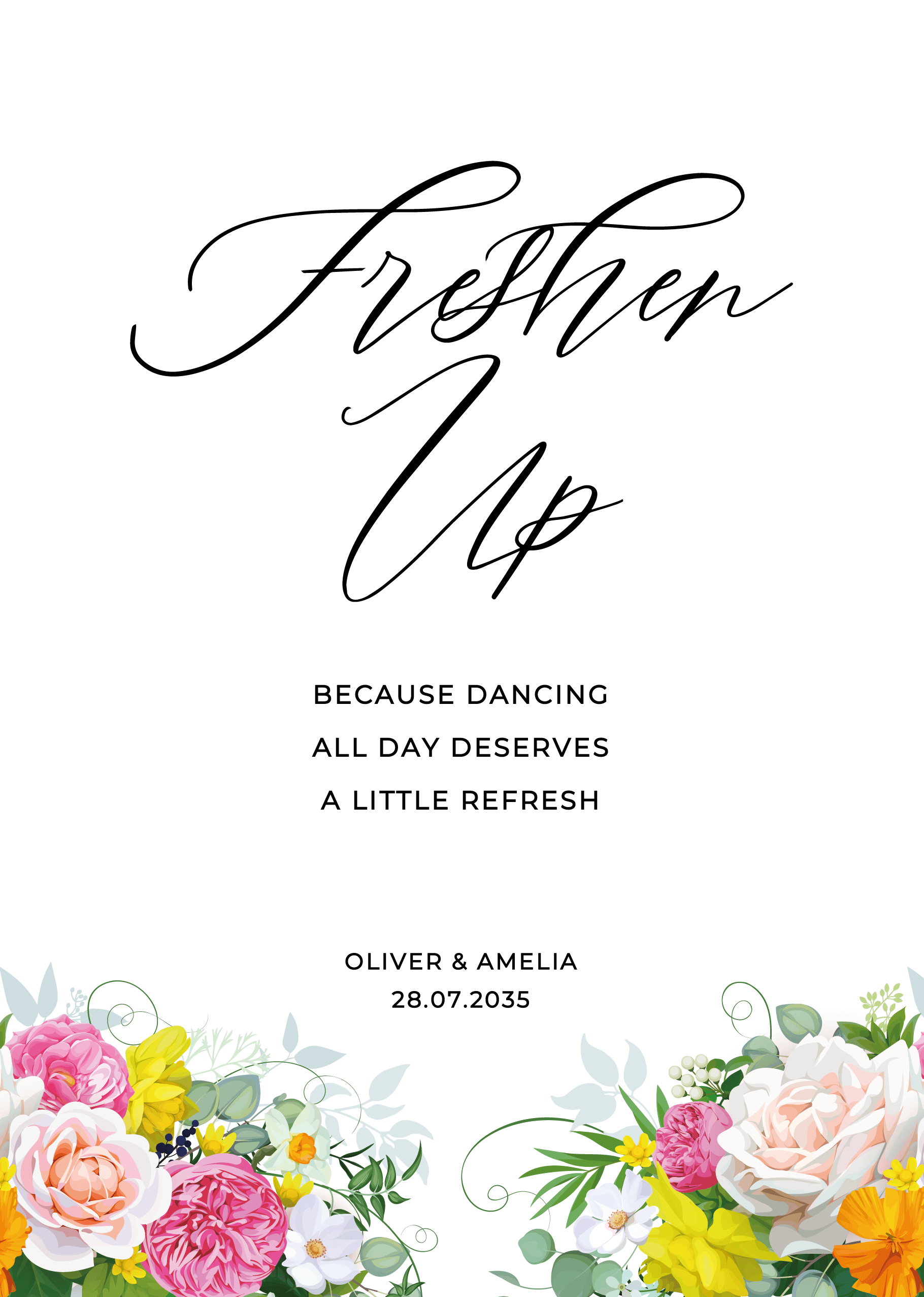 Colourful Bouquet Wedding Day Signs — main image