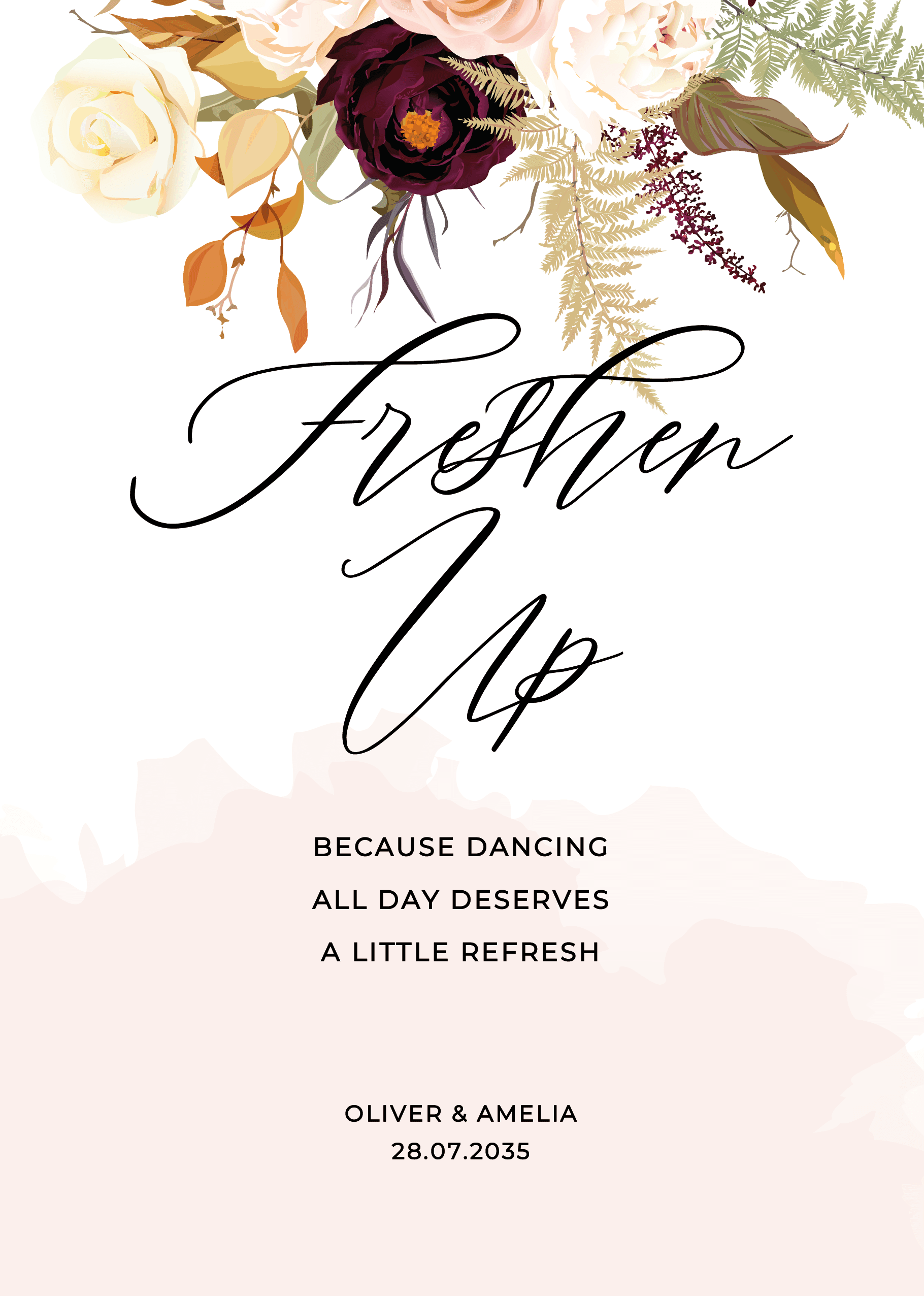 Dried Flowers Wedding Day Signs — main image