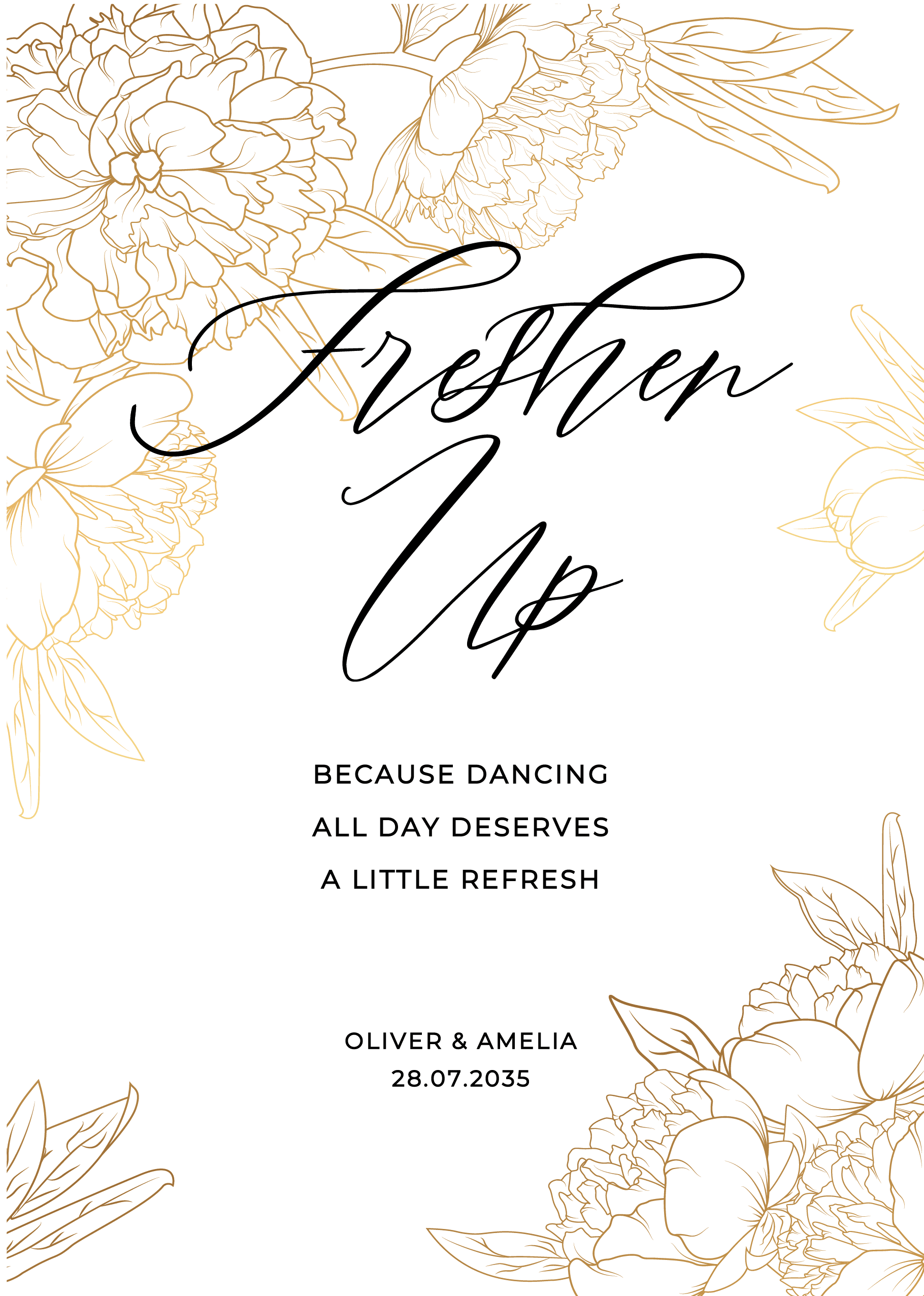 Gold Leaves Wedding Day Signs — main image