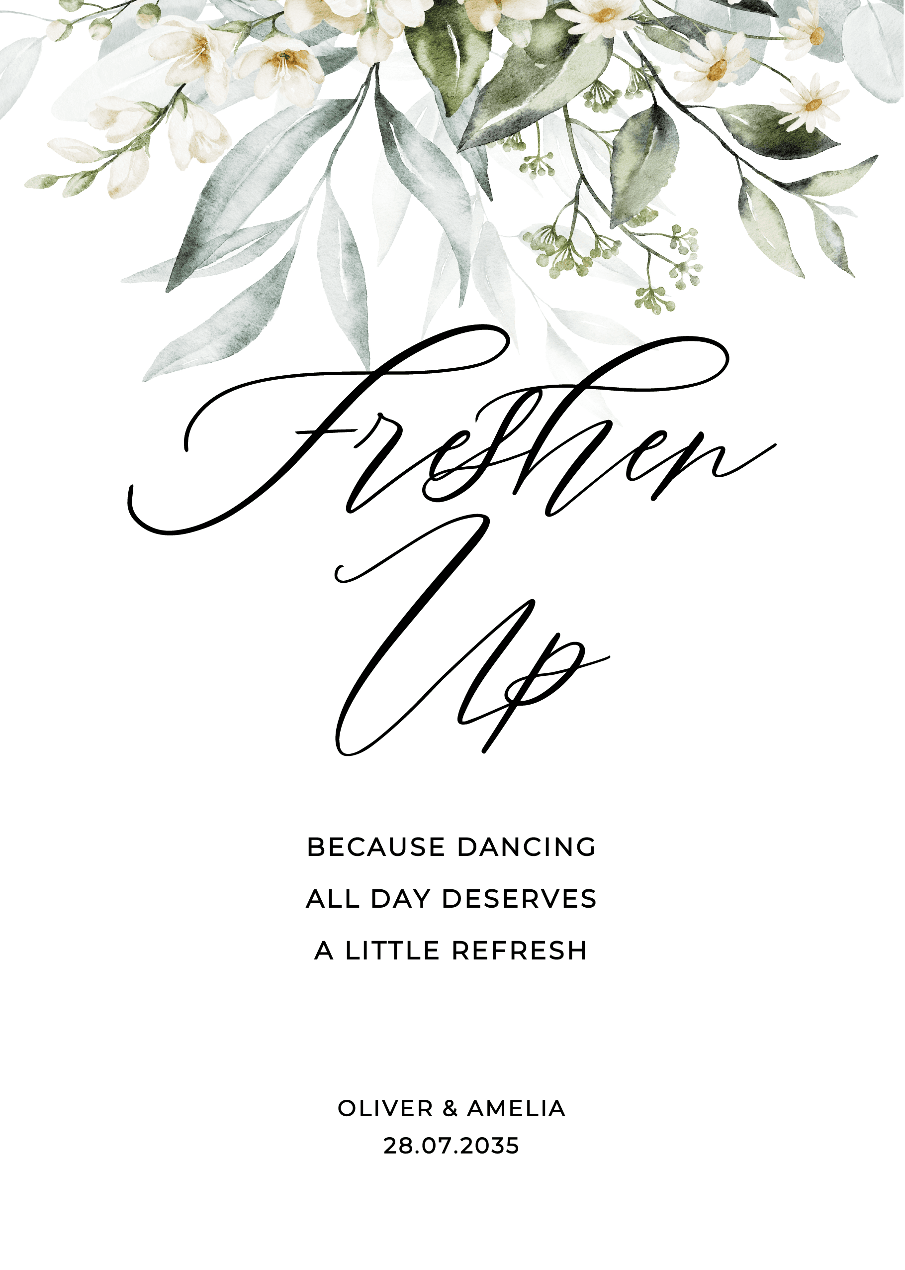 Greenery Leaves Wedding Day Signs — main image