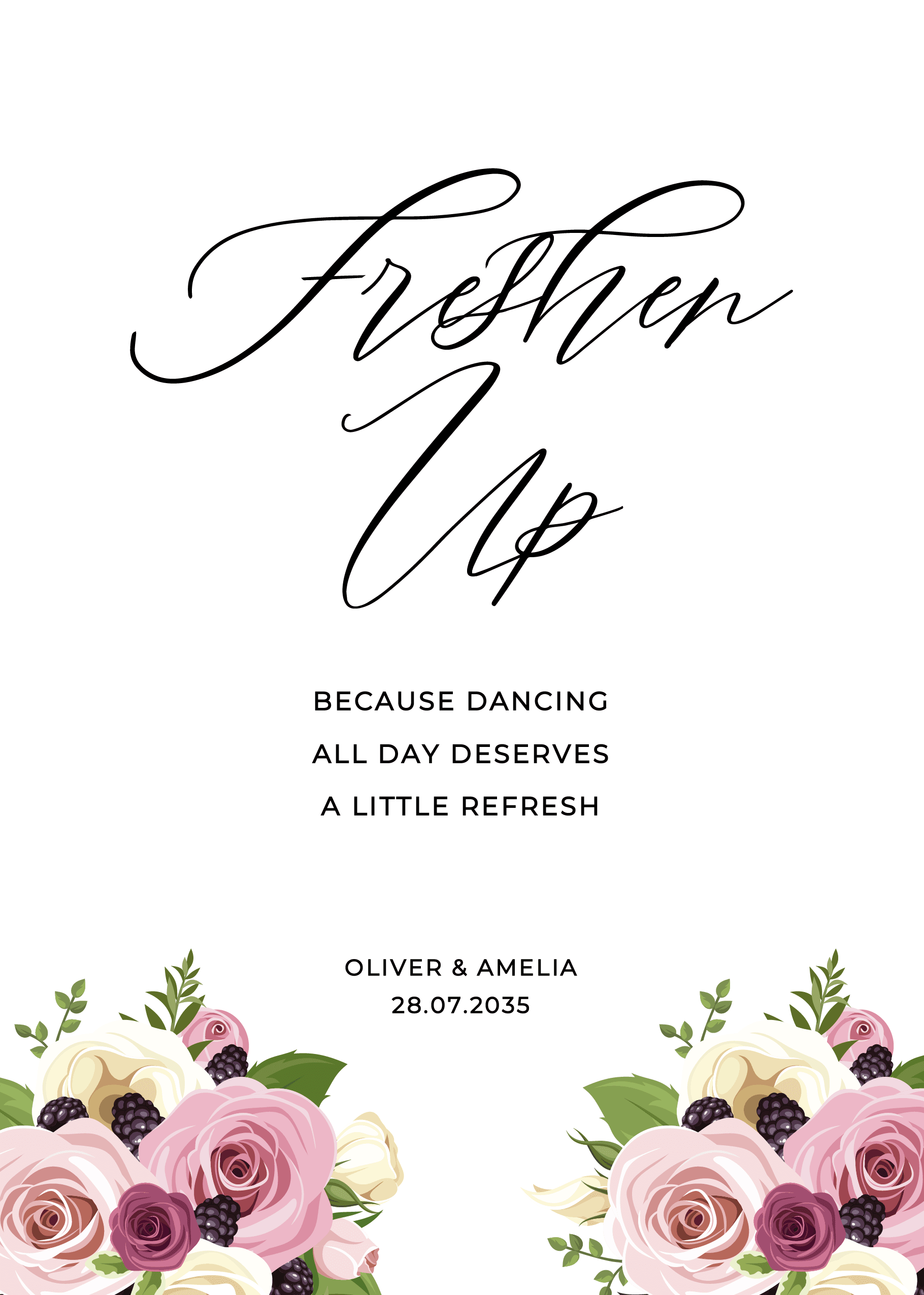Mauve Floral Wedding Day Signs — main image