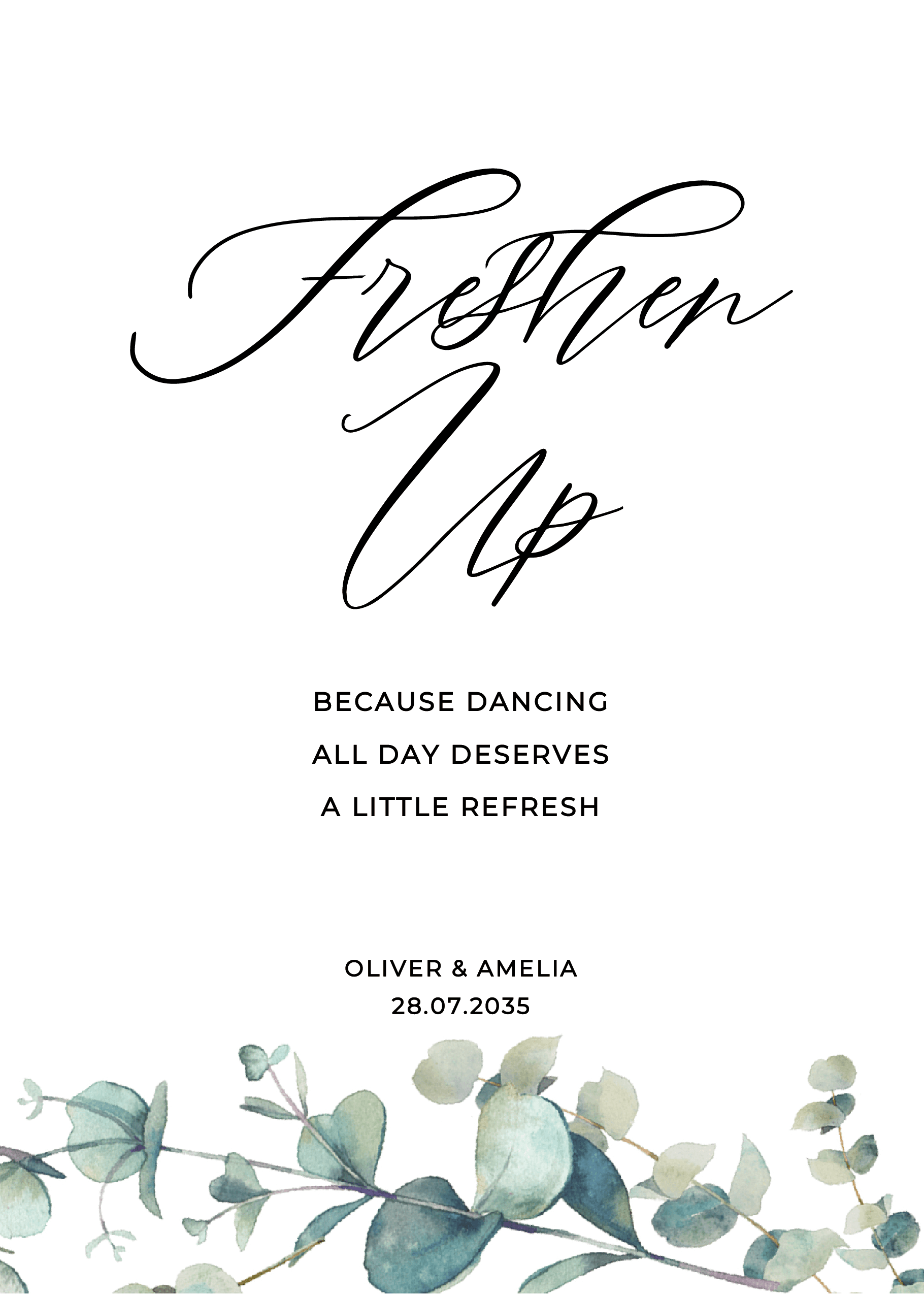 Olive Wedding Day Signs — on the day wedding stationery