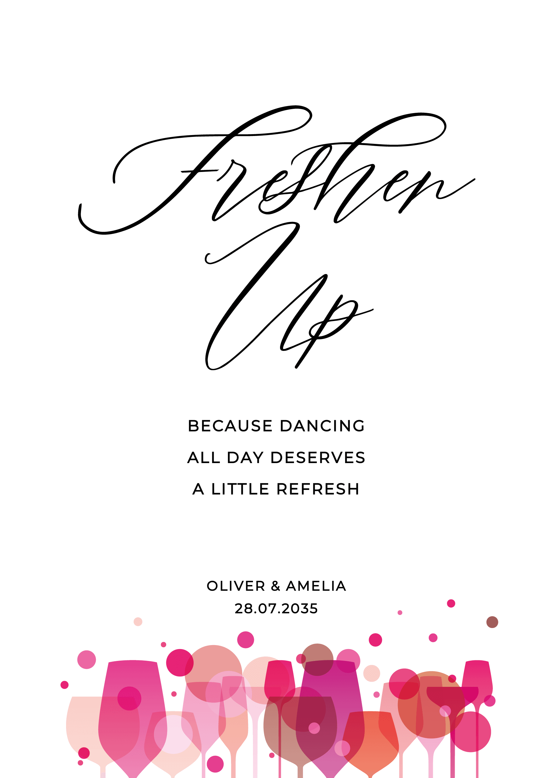 Pink Cocktails Wedding Day Signs — main image