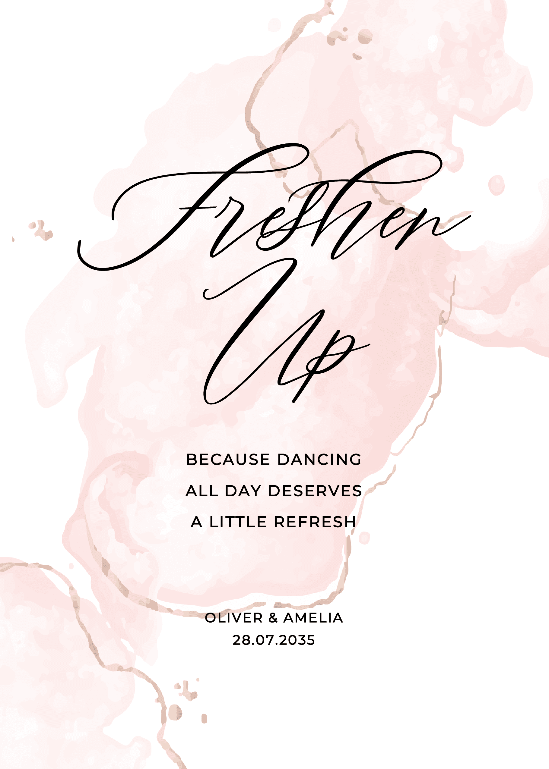 Pink Water Gold Wedding Day Signs — main image