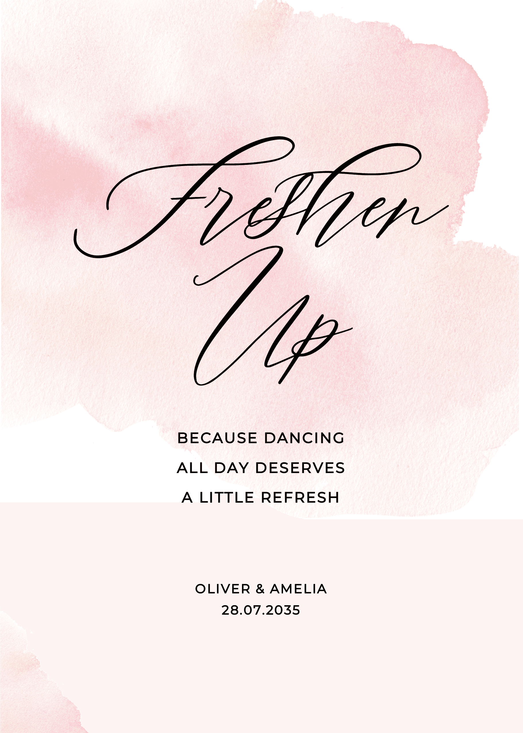 Pink Watercolour Wedding Day Signs — main image