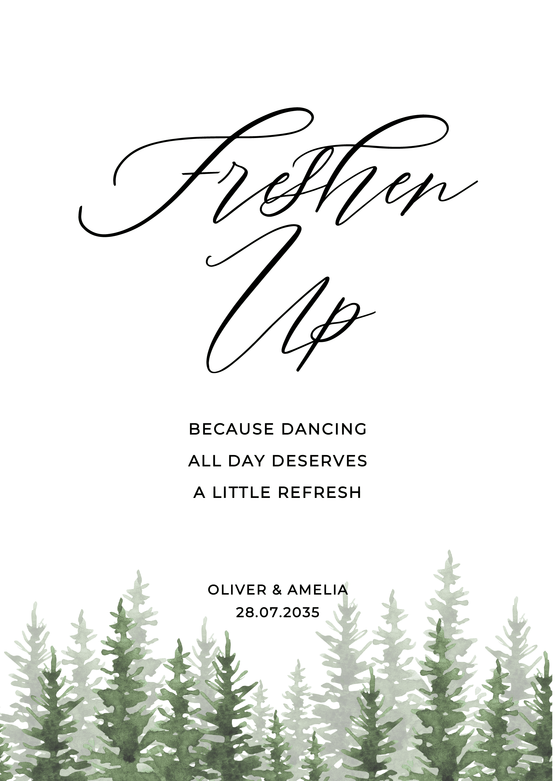 Trees Wedding Day Signs — on the day wedding stationery