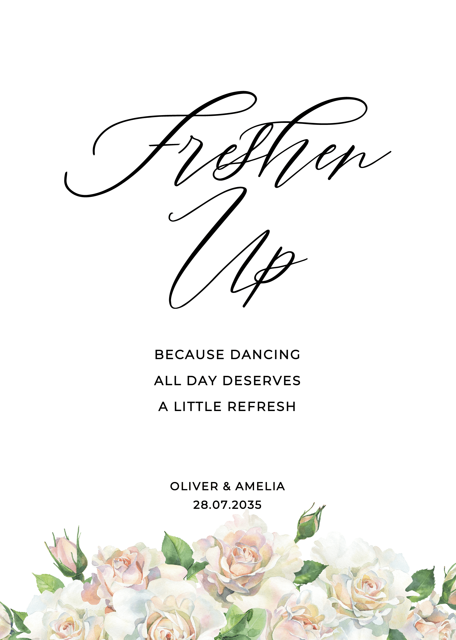 White Flowers Wedding Day Signs — main image