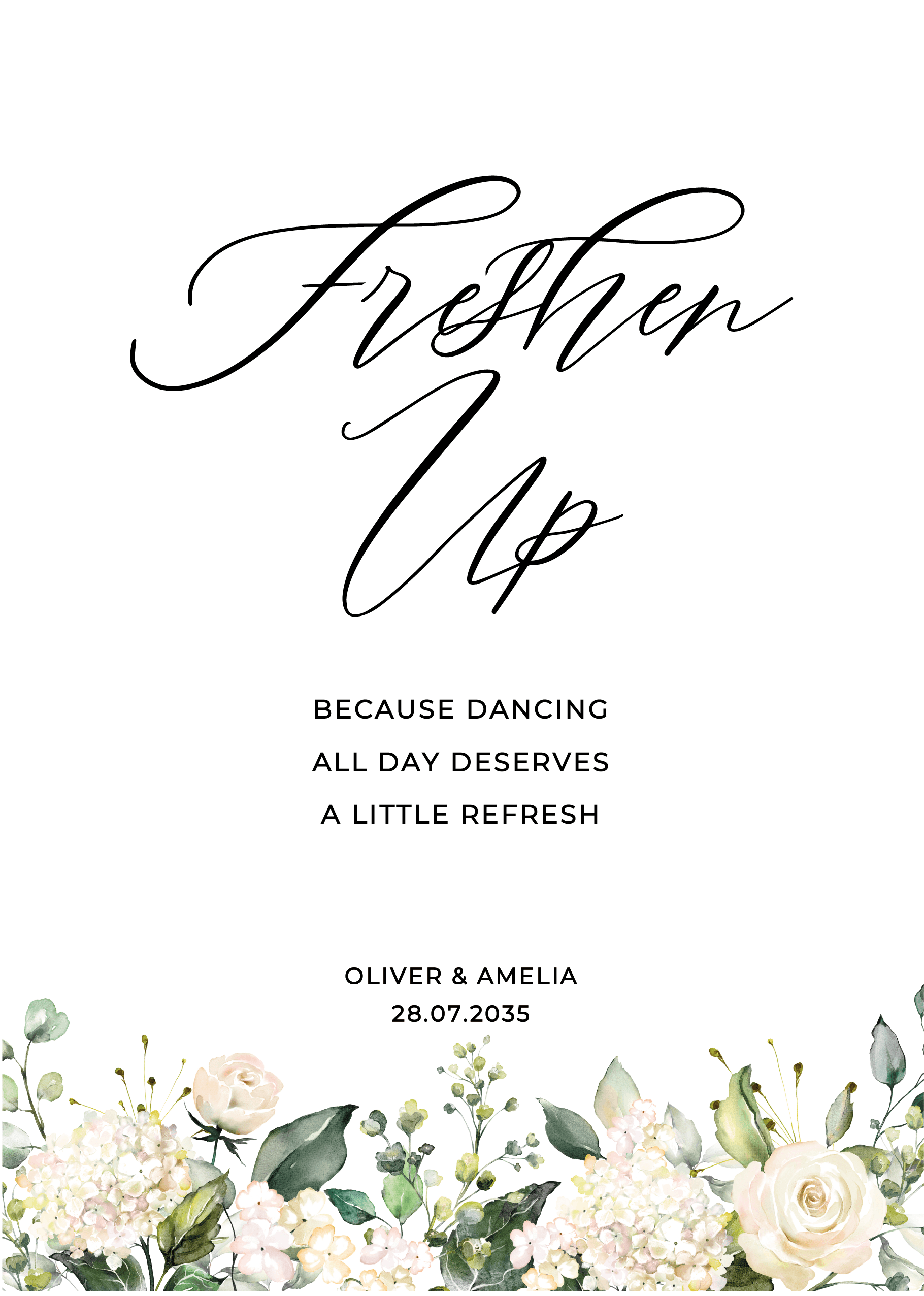 White Roses Wedding Day Signs — main image