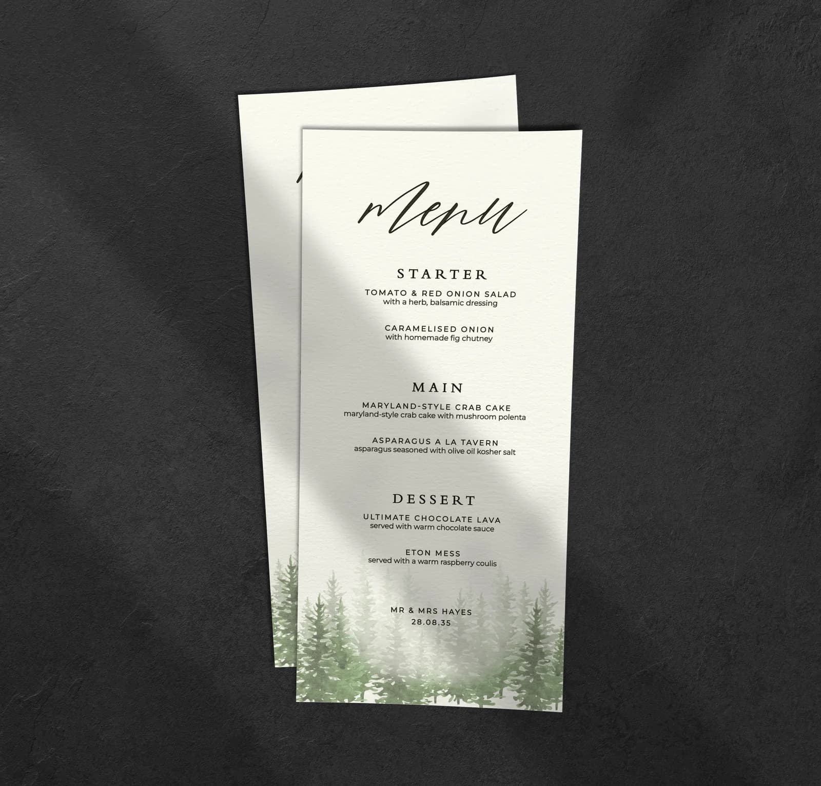 Pine Menu