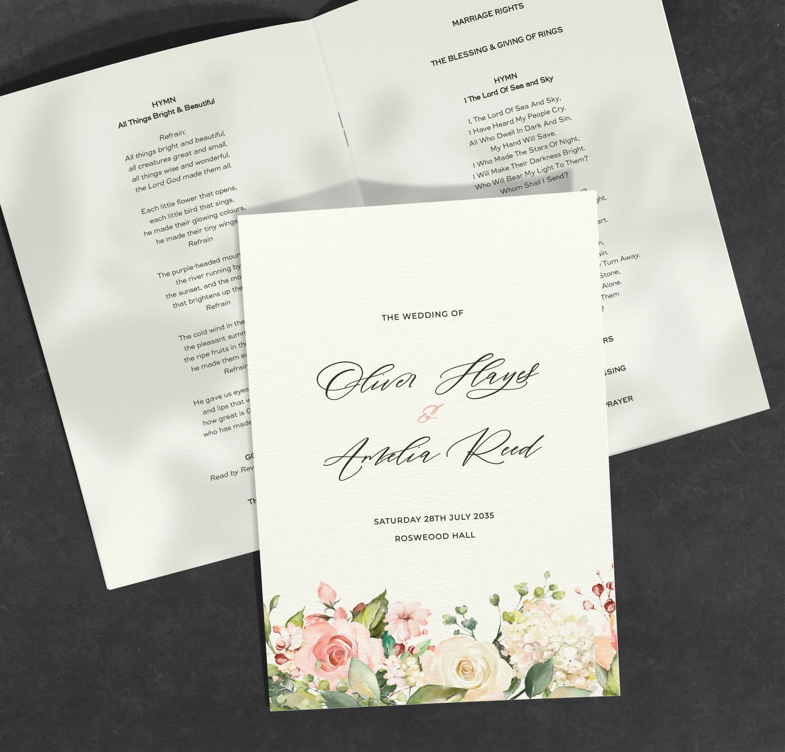 Blush Roses — Order of Service