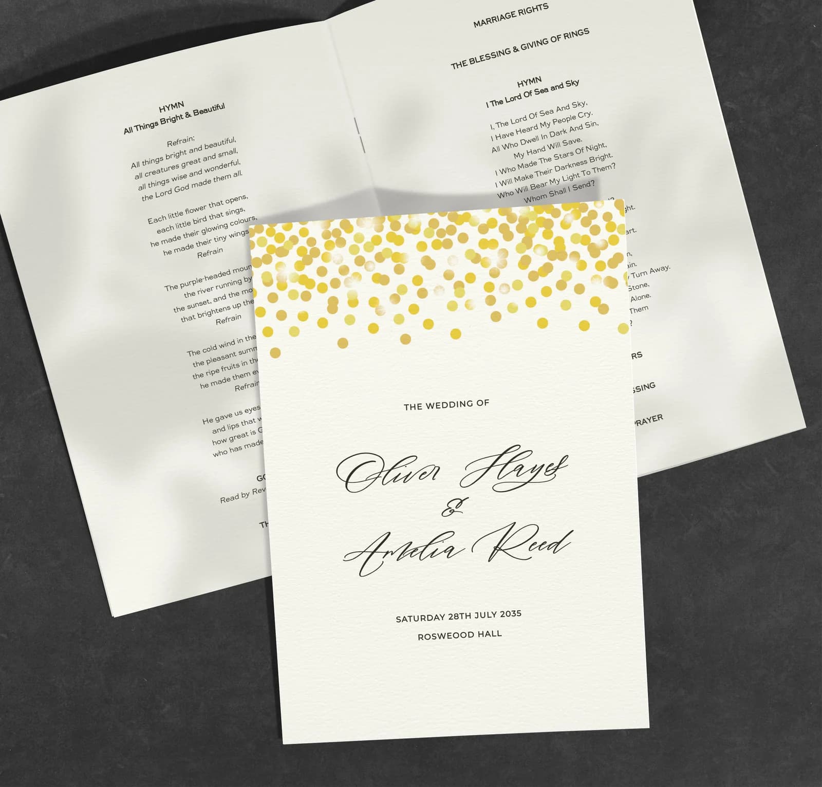 Confetti — Order of Service