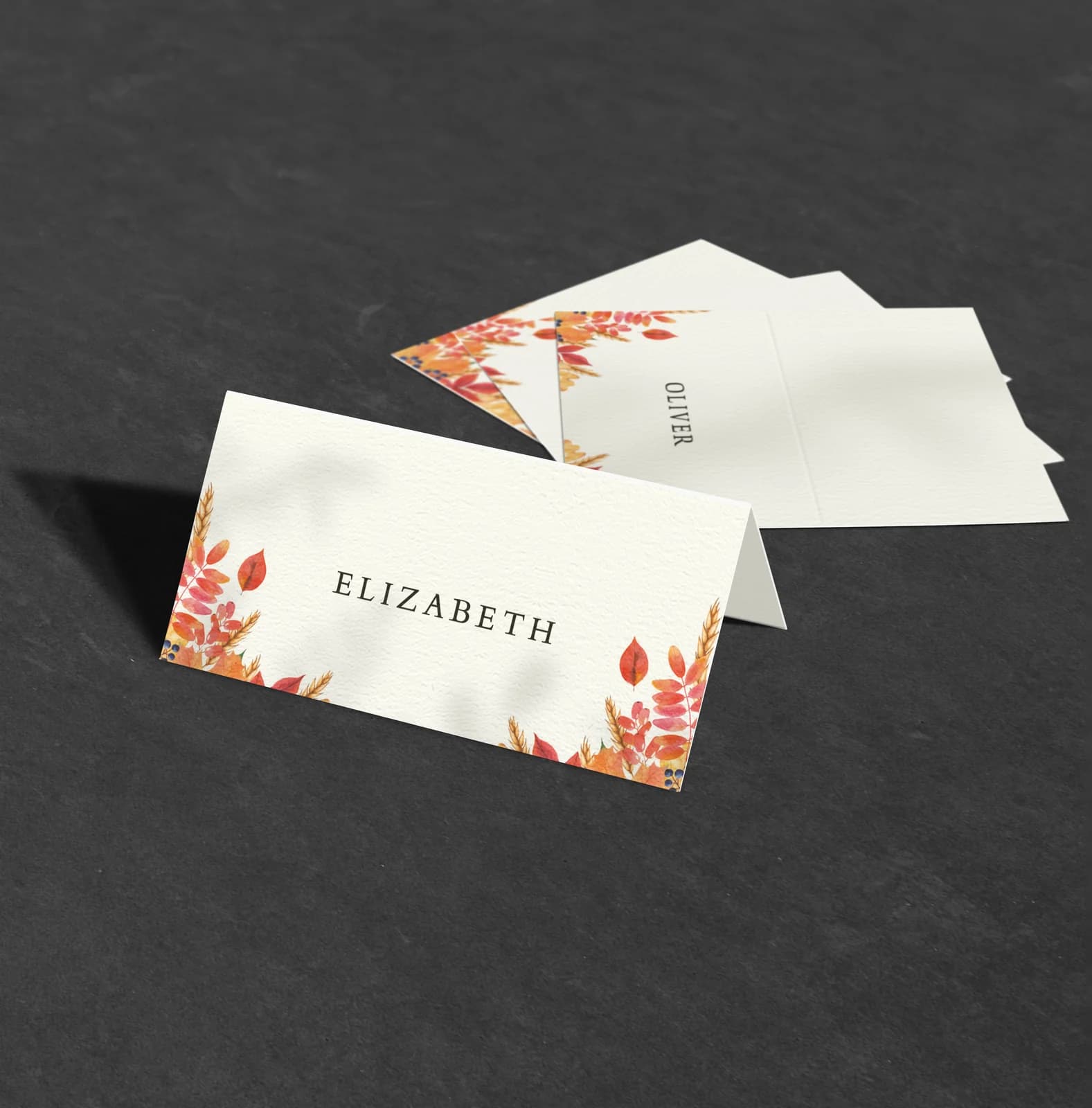 Autumn Place Card — on the day wedding stationery