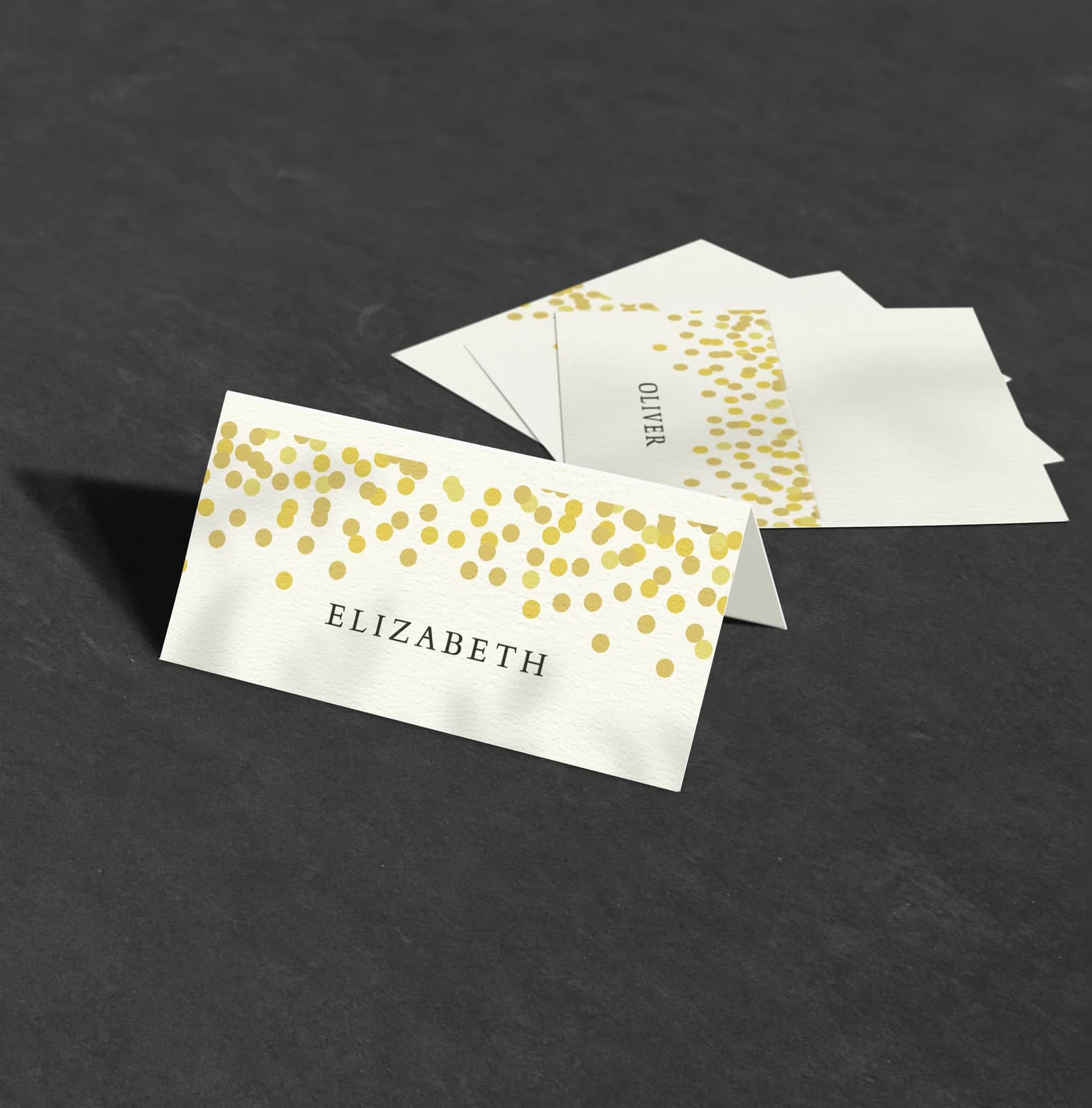 Confetti Place Card — on the day wedding stationery