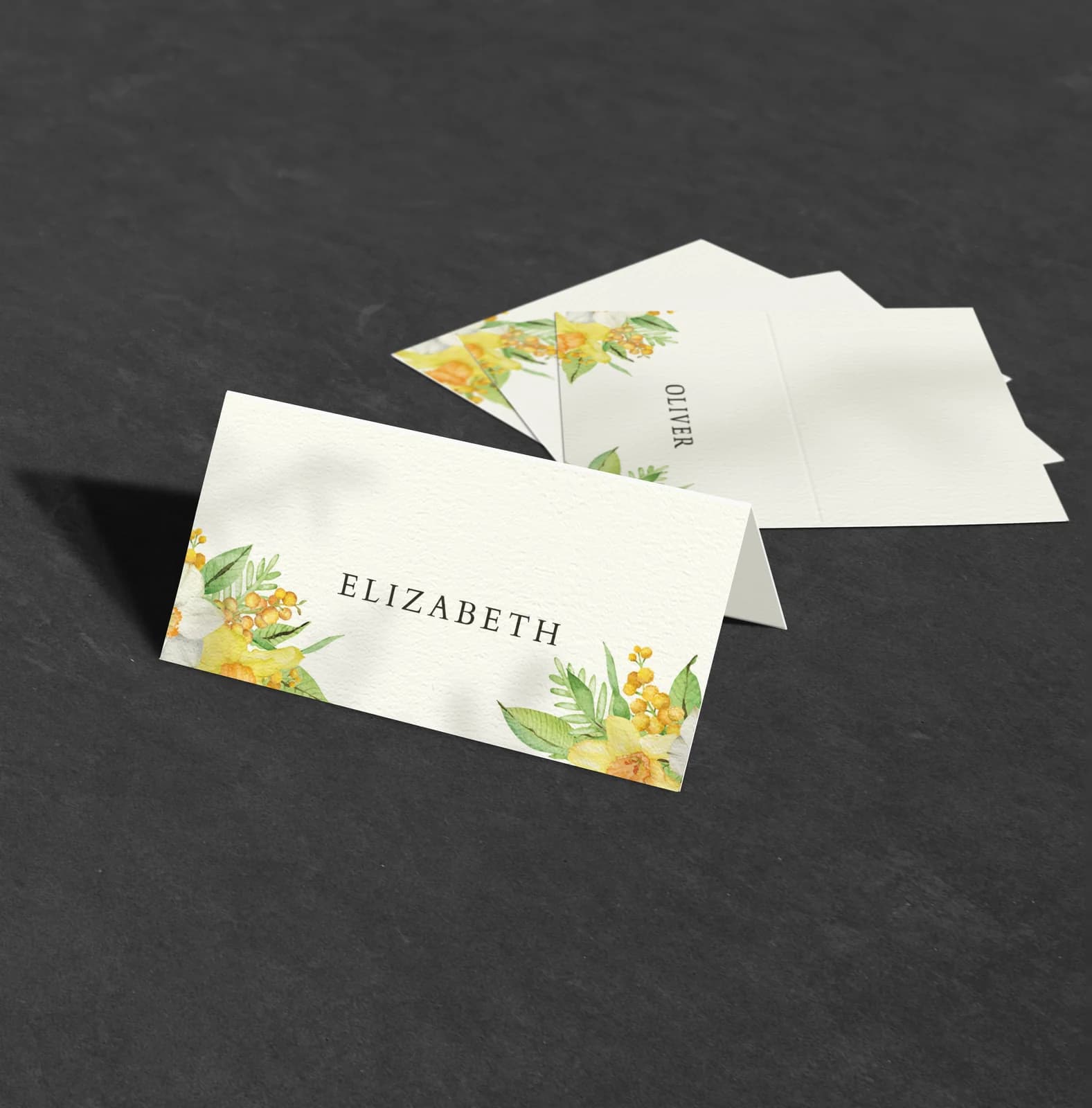 Daffodil Place Card — on the day wedding stationery