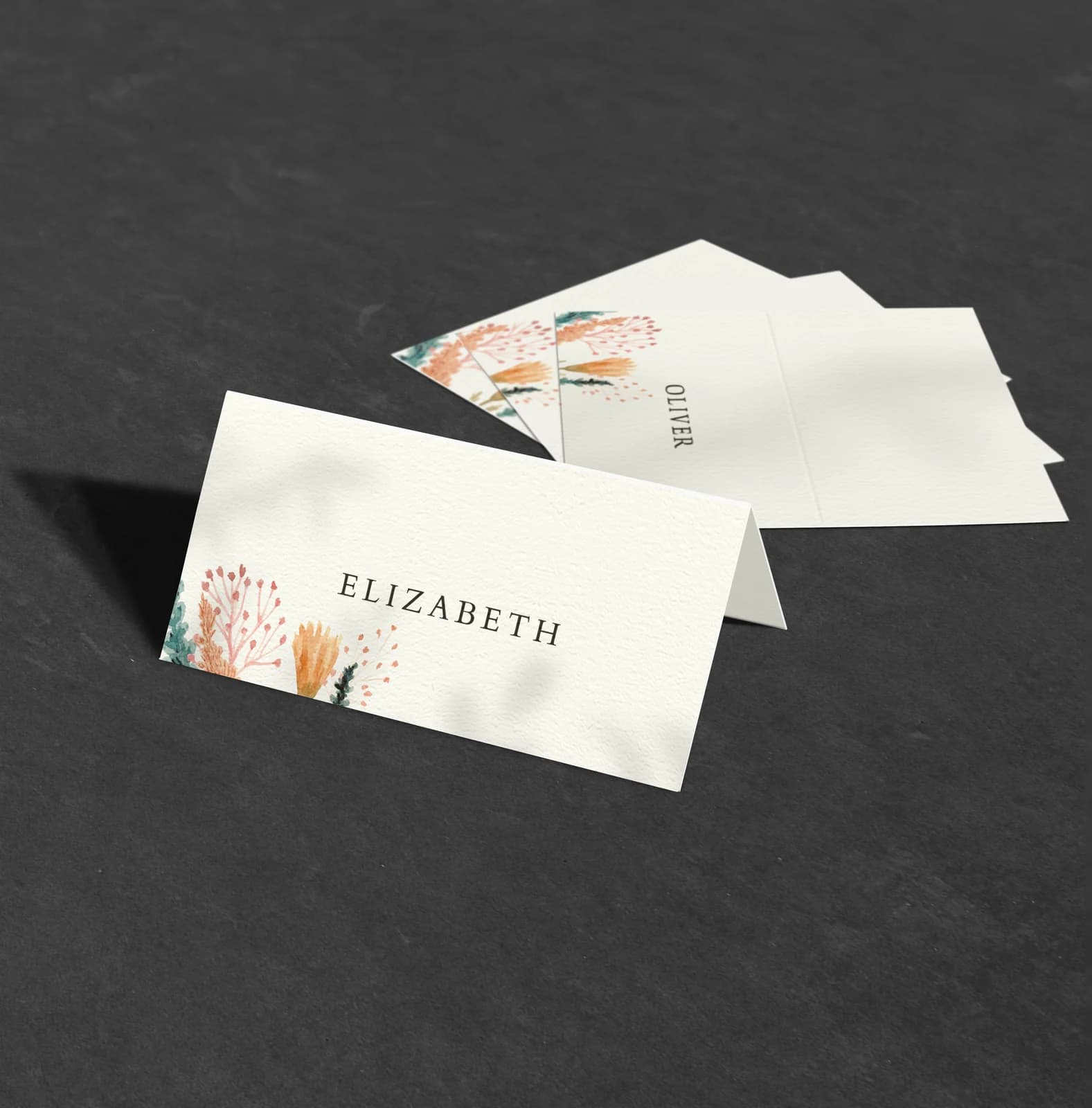 Fiery Place Card — on the day wedding stationery