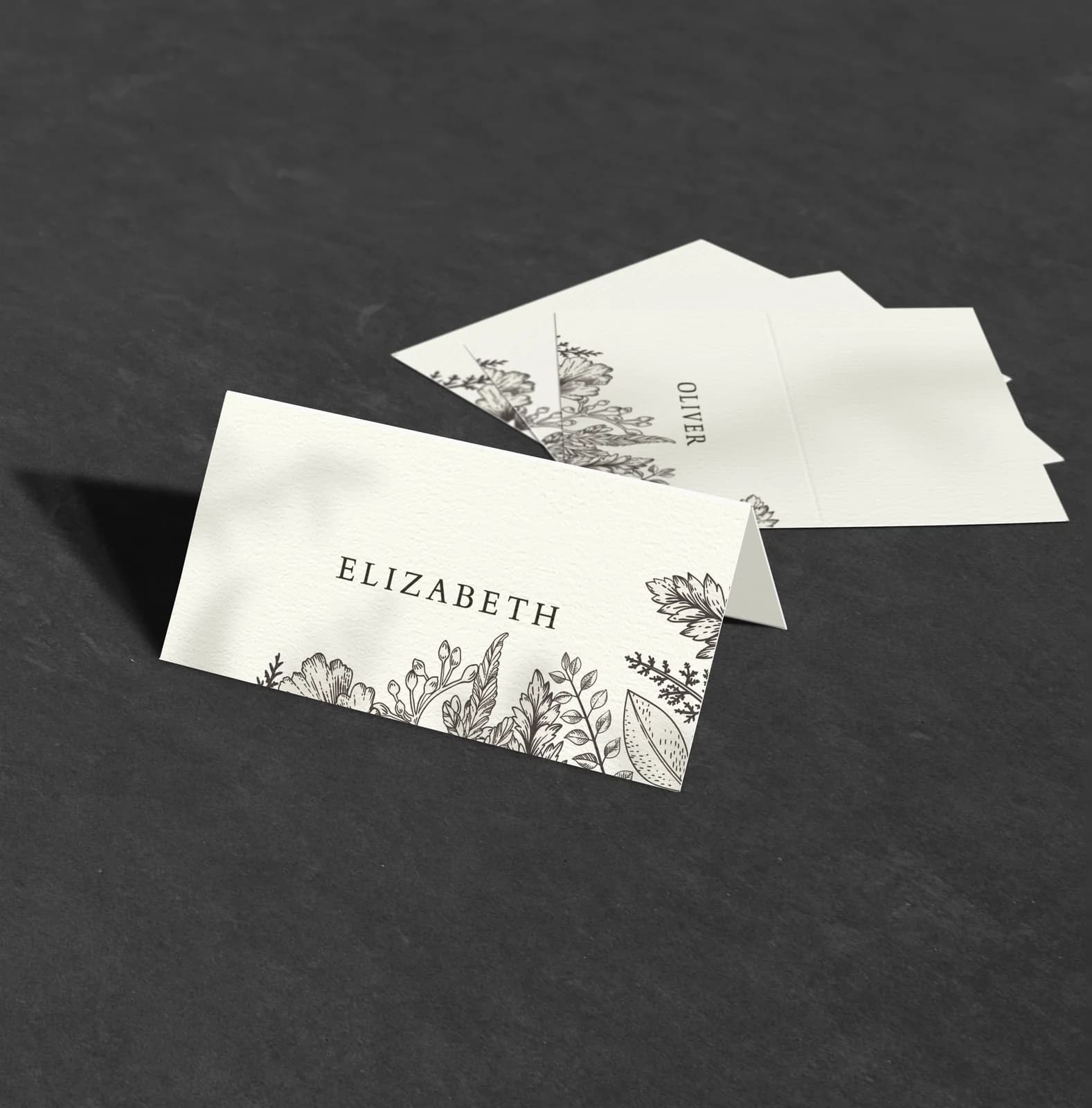Outline Place Card — on the day wedding stationery
