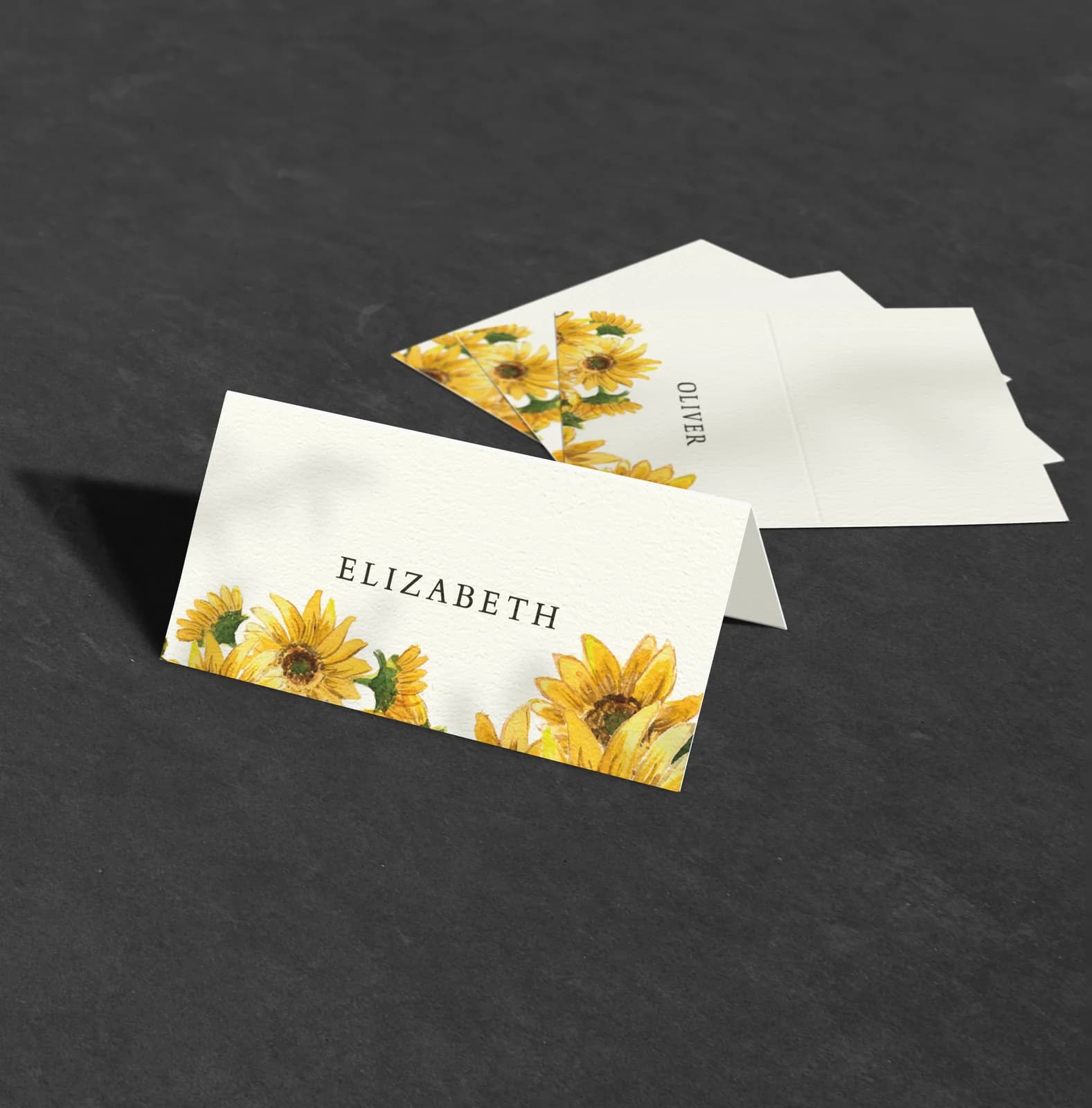 Sunflowers Place Card — on the day wedding stationery