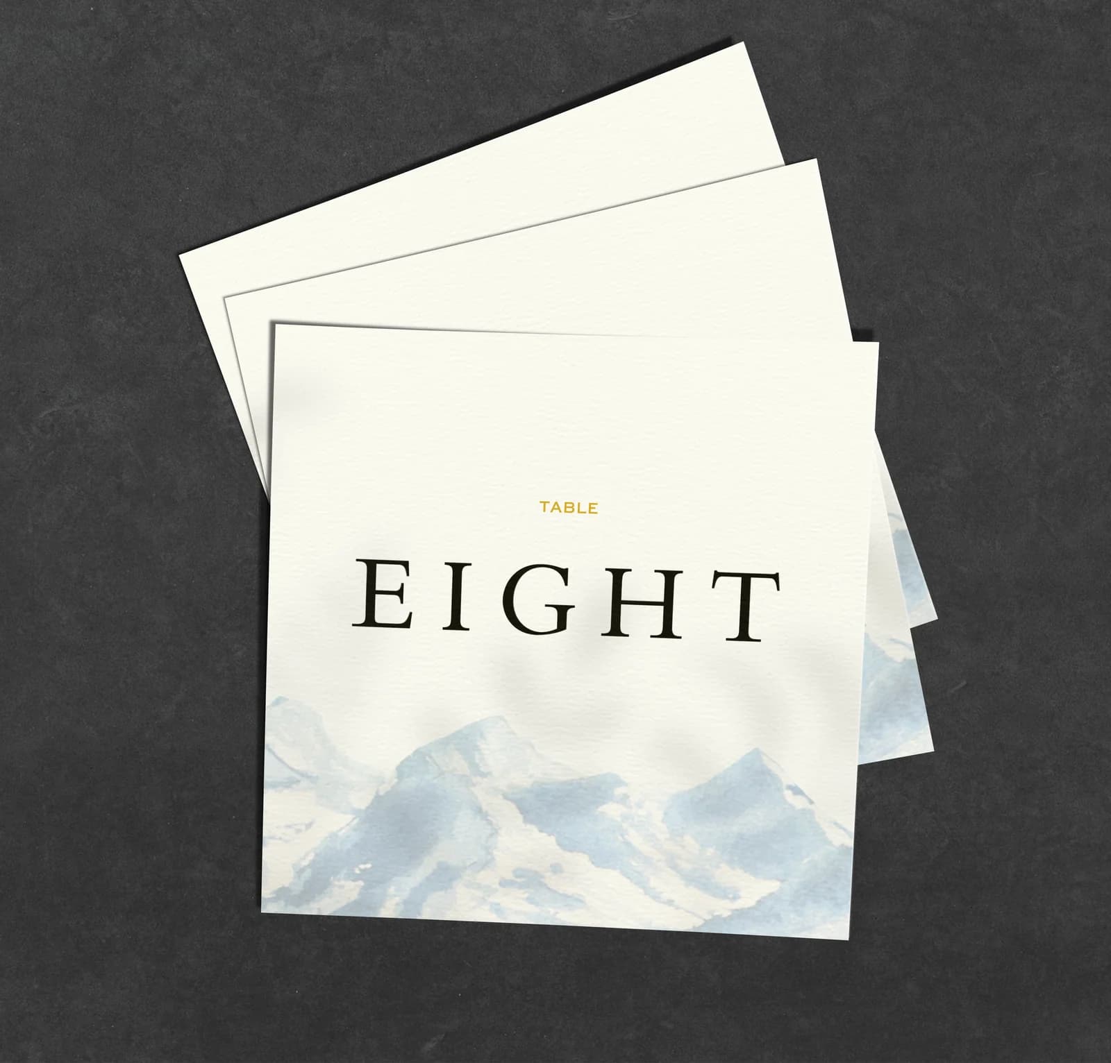 Blue Mountains Table Name Card — on the day wedding stationery