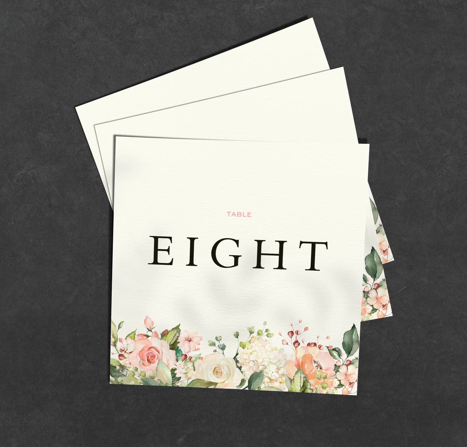 Blush Roses Table Name Card — on the day wedding stationery