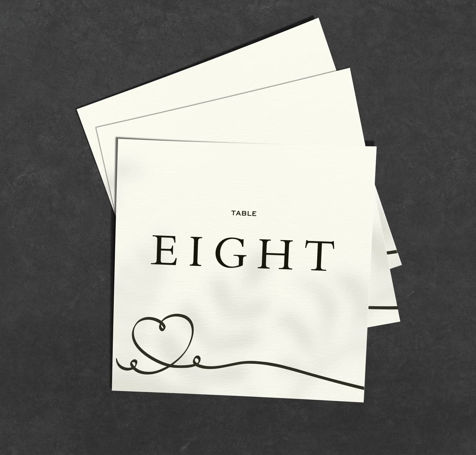 Calligraphy Table Name Card — on the day wedding stationery