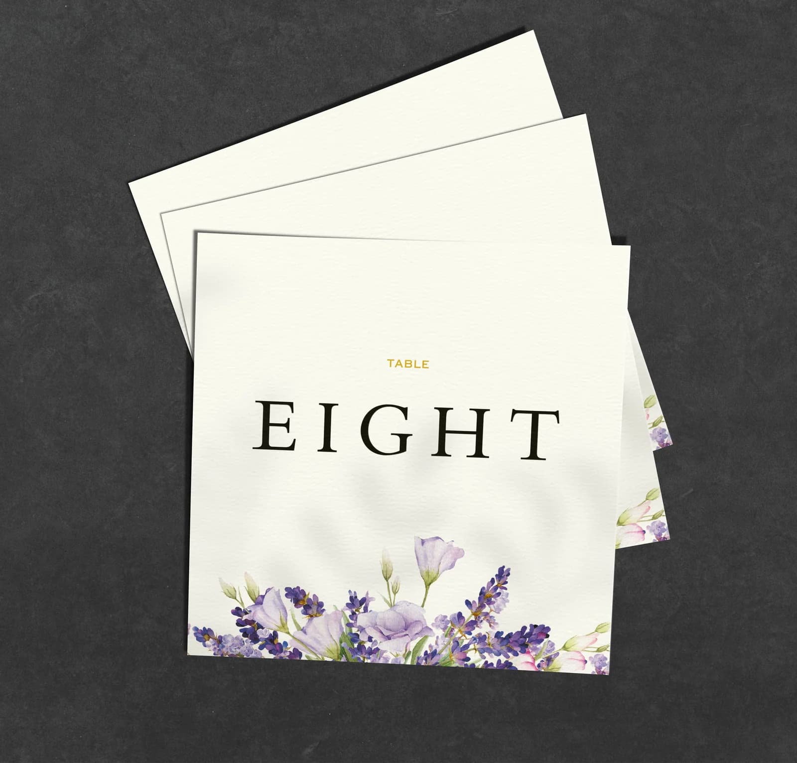 Lavender Table Name Card — on the day wedding stationery