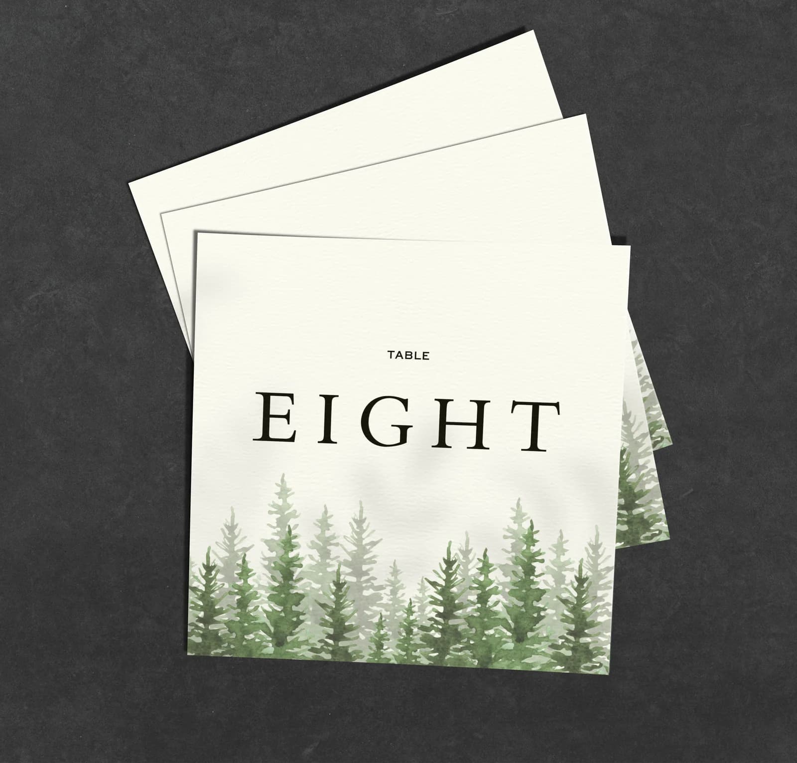 Pine Table Name Card — on the day wedding stationery