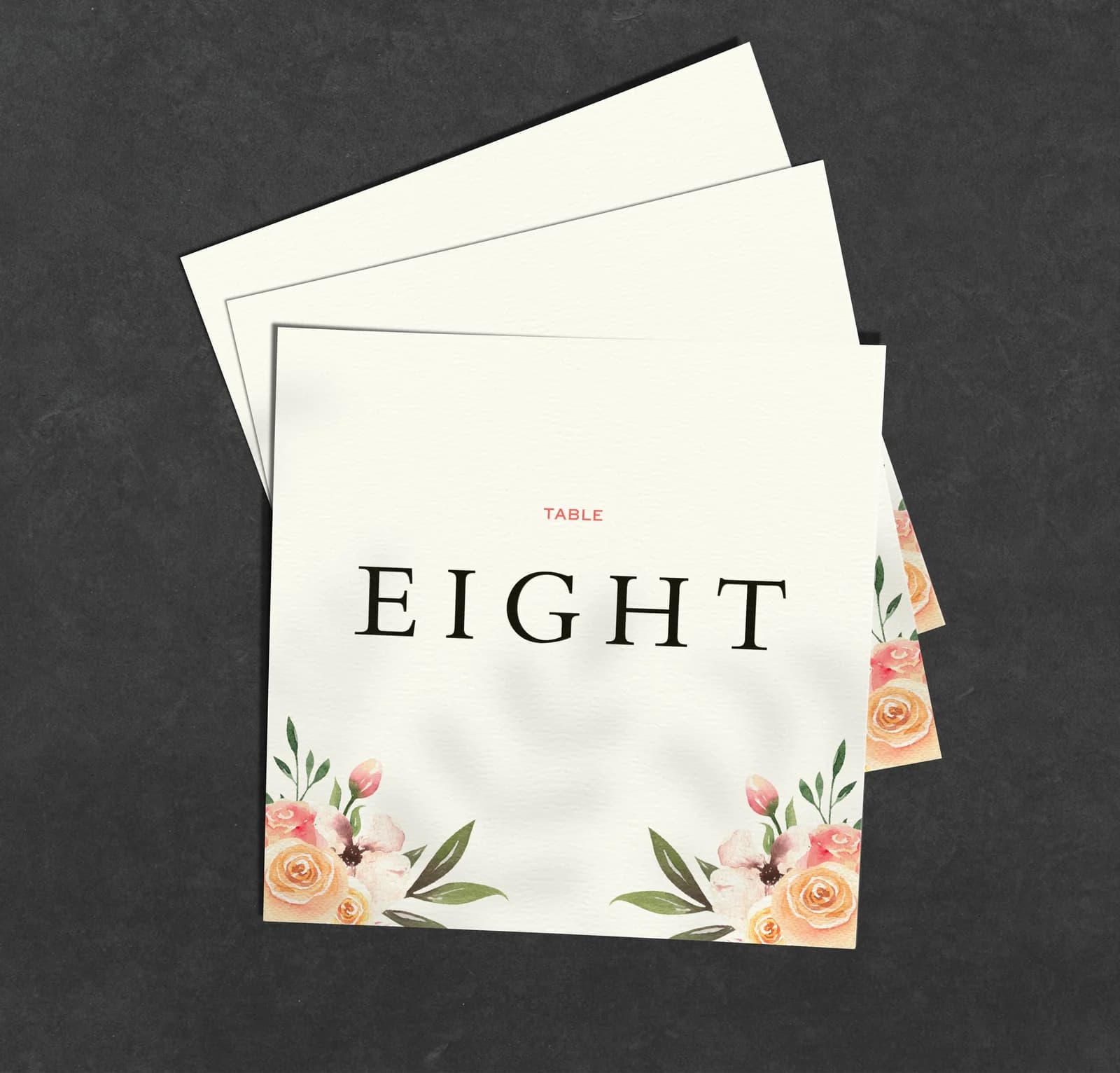 Rustic Floral Table Name Card — on the day wedding stationery