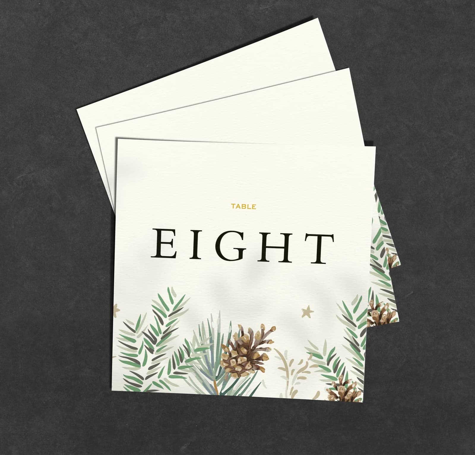 Tis The Season Table Name Card — on the day wedding stationery