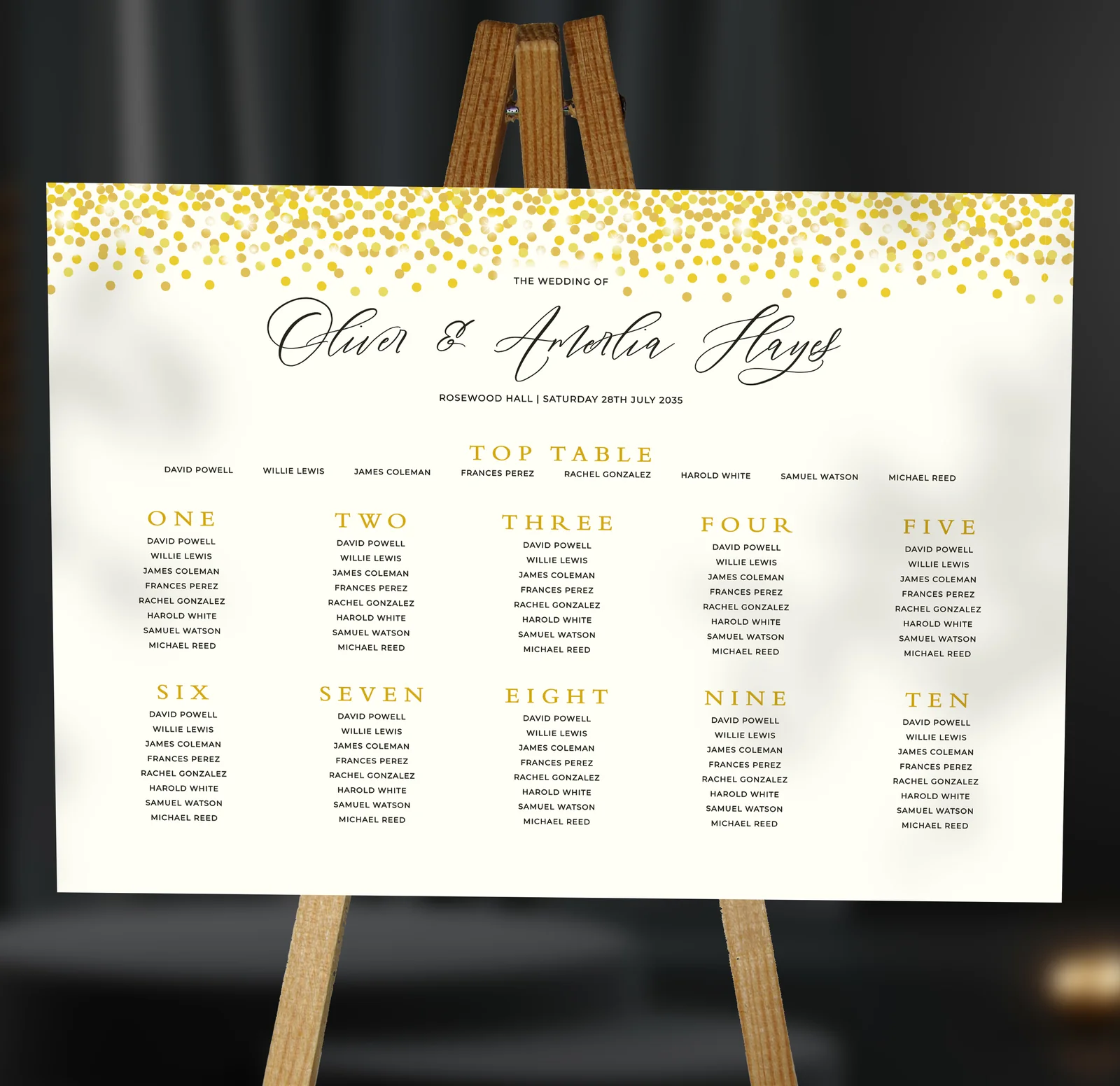 Confetti Table Plan — on the day wedding stationery