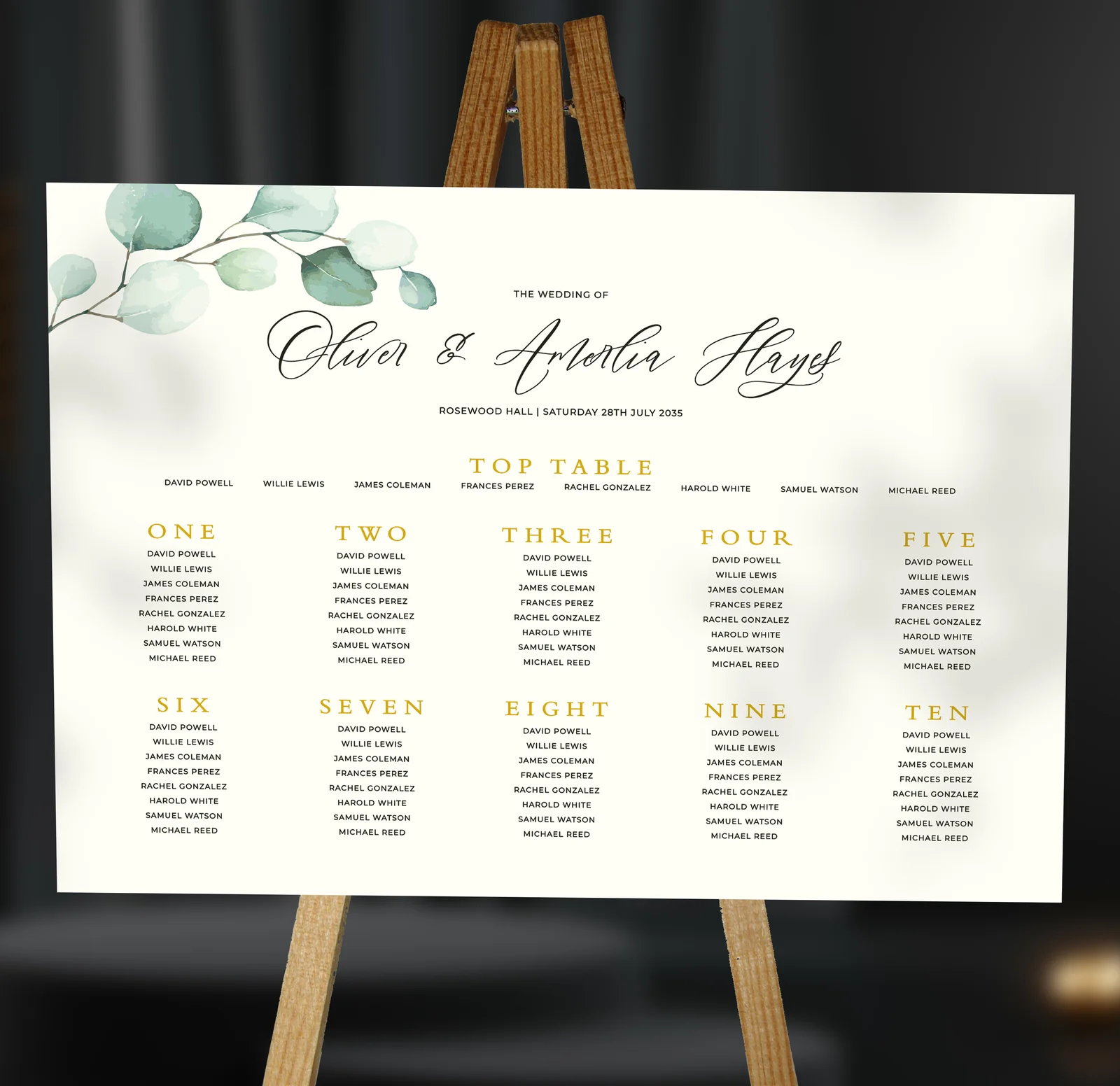 Eucalyptus Table Plan