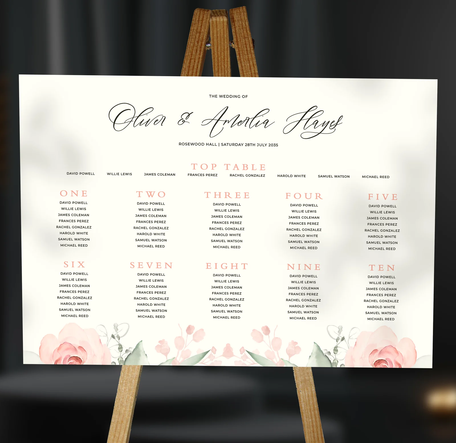 Whimsical Table Plan — on the day wedding stationery
