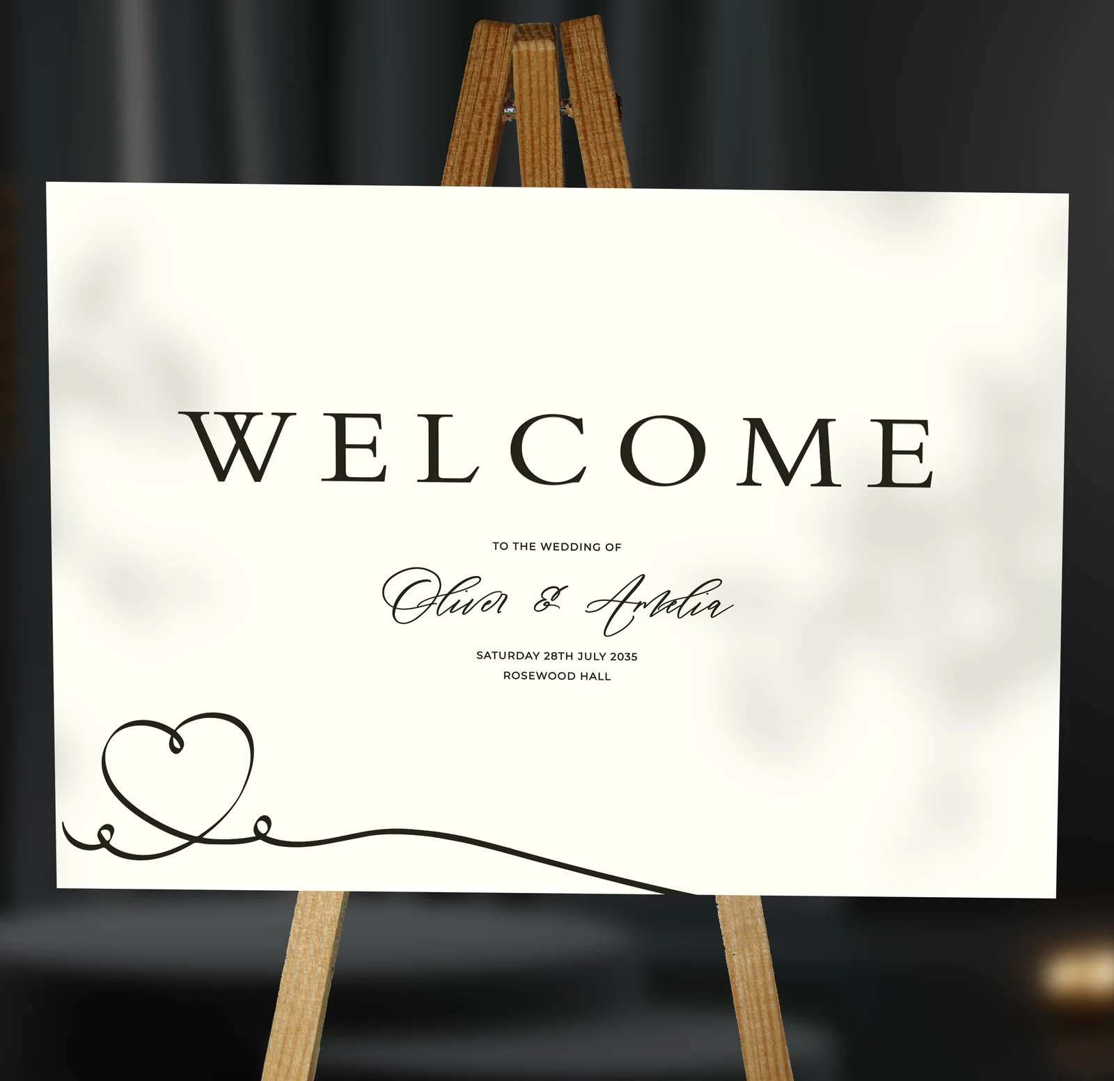 Calligraphy Welcome Sign — on the day wedding stationery