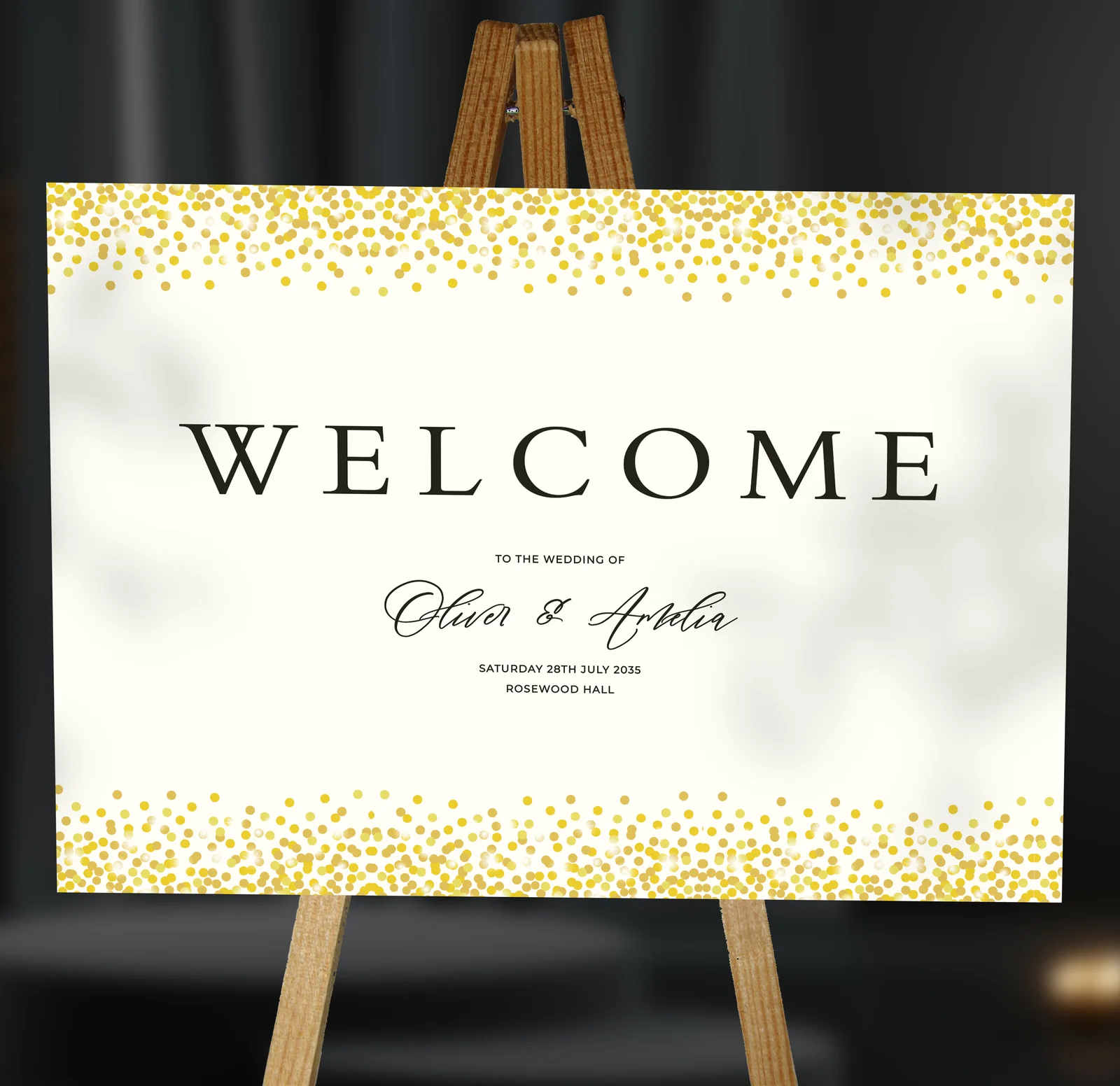 Confetti Welcome Sign — on the day wedding stationery