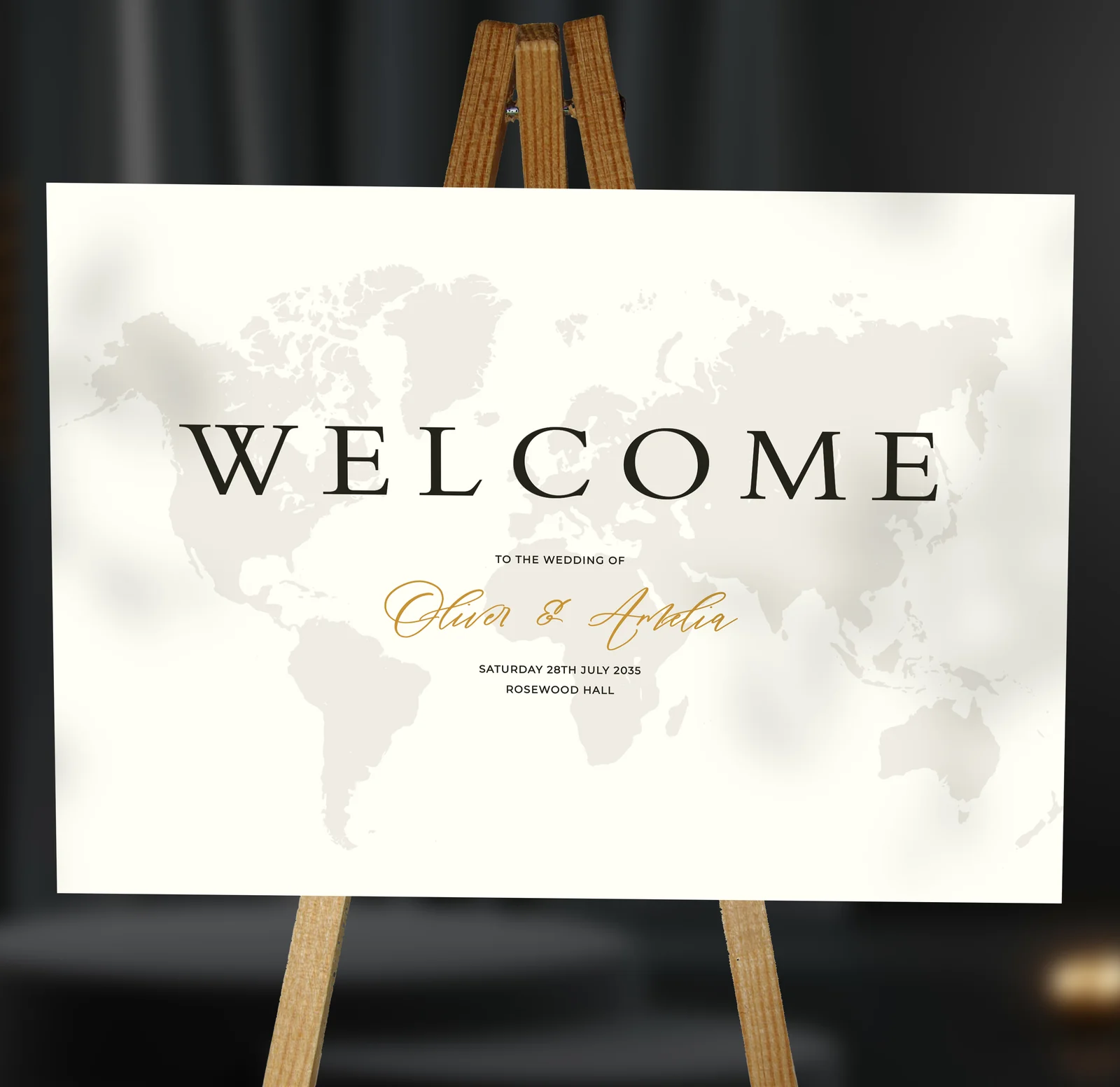 Destination Welcome Sign — on the day wedding stationery