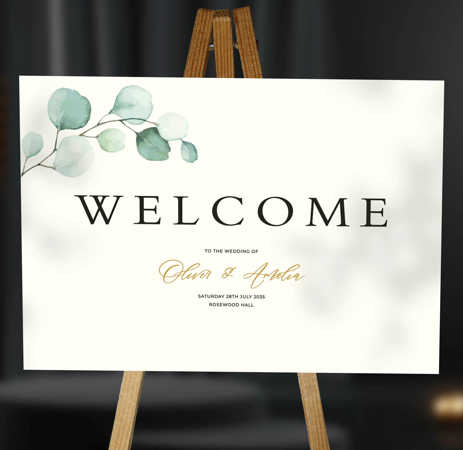 Eucalyptus Welcome Sign — on the day wedding stationery