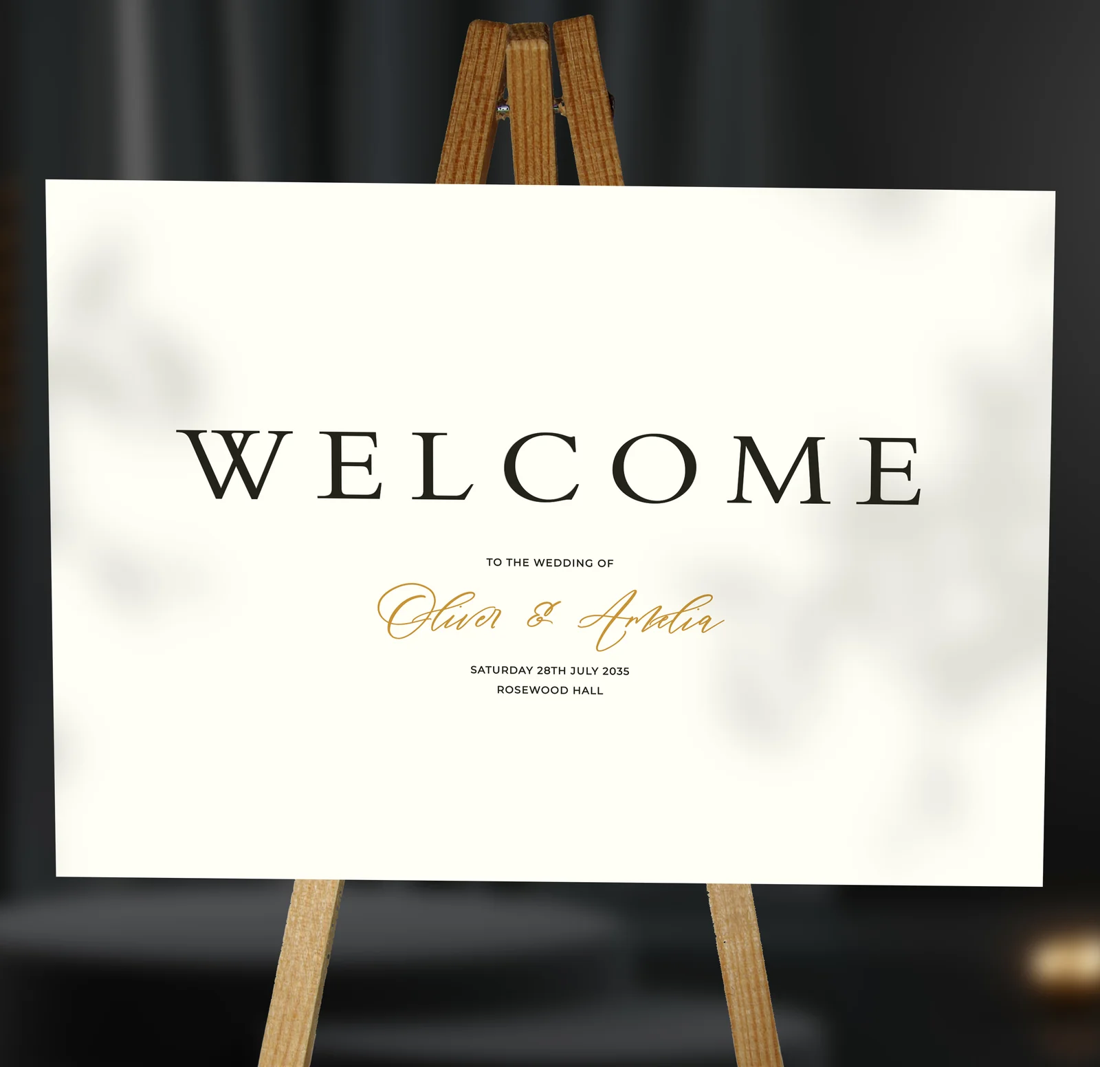 Minimalist Welcome Sign — on the day wedding stationery