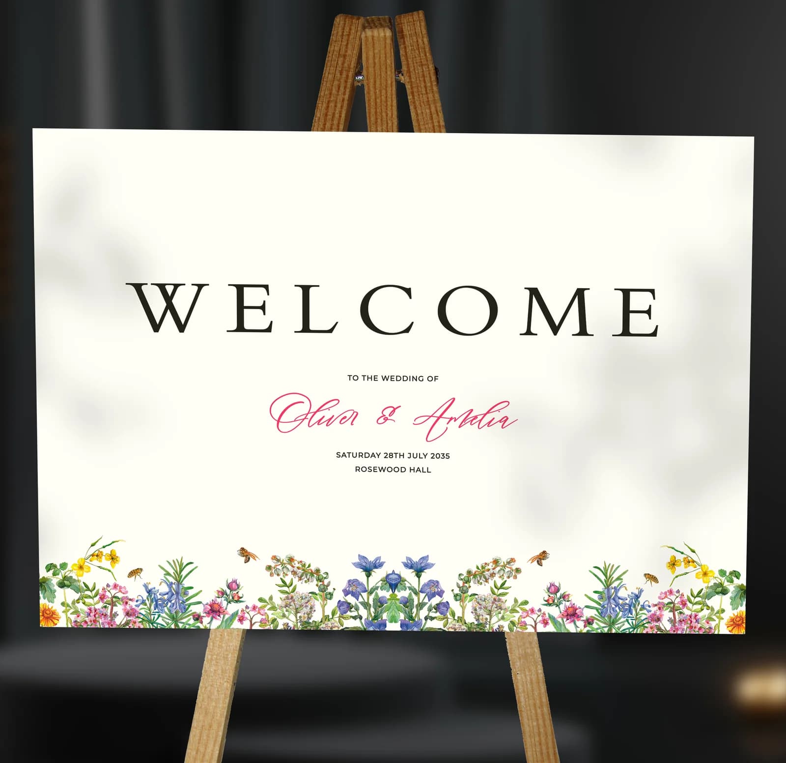 Spring Welcome Sign — on the day wedding stationery