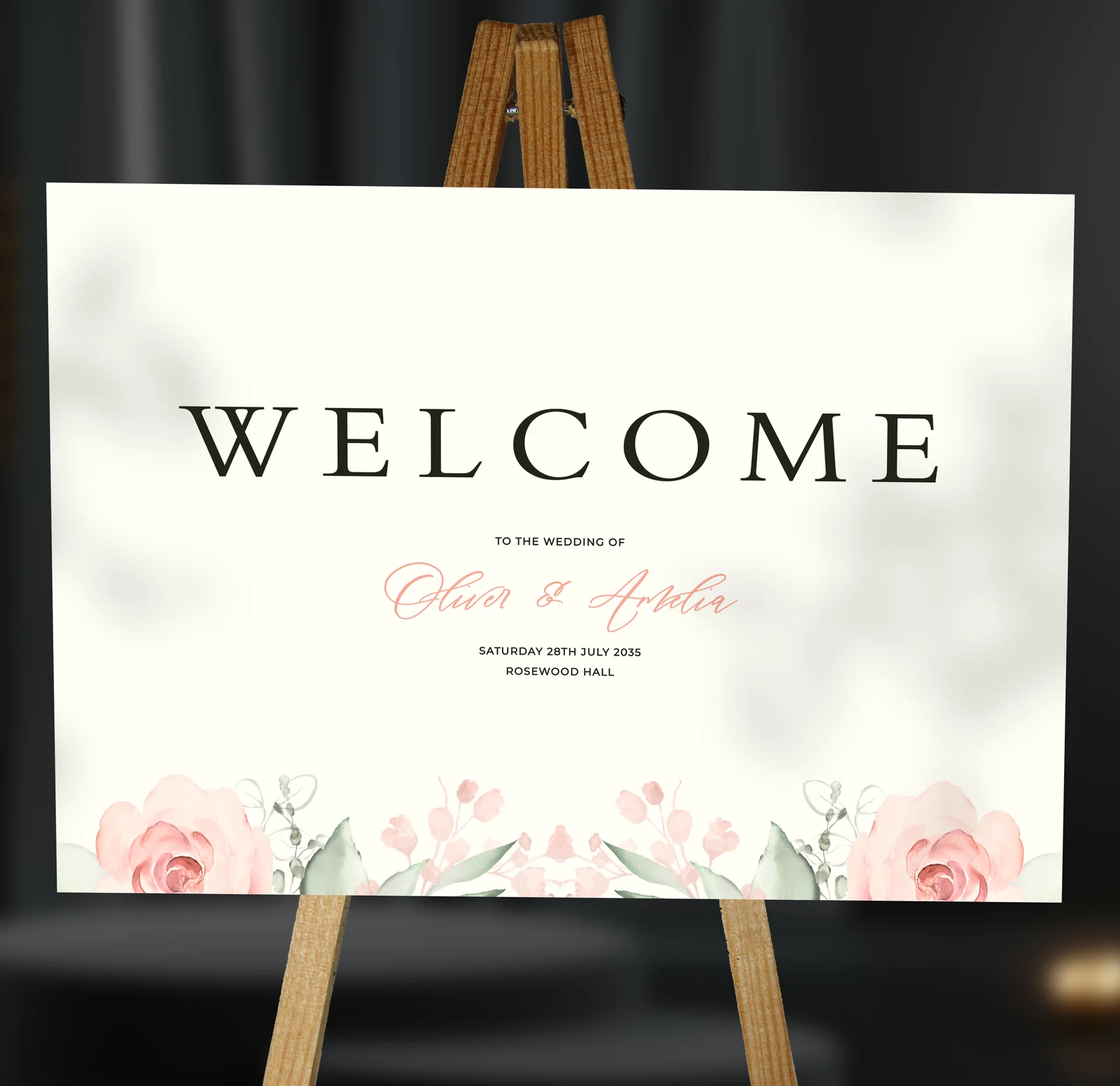 Whimsical Welcome Sign — on the day wedding stationery