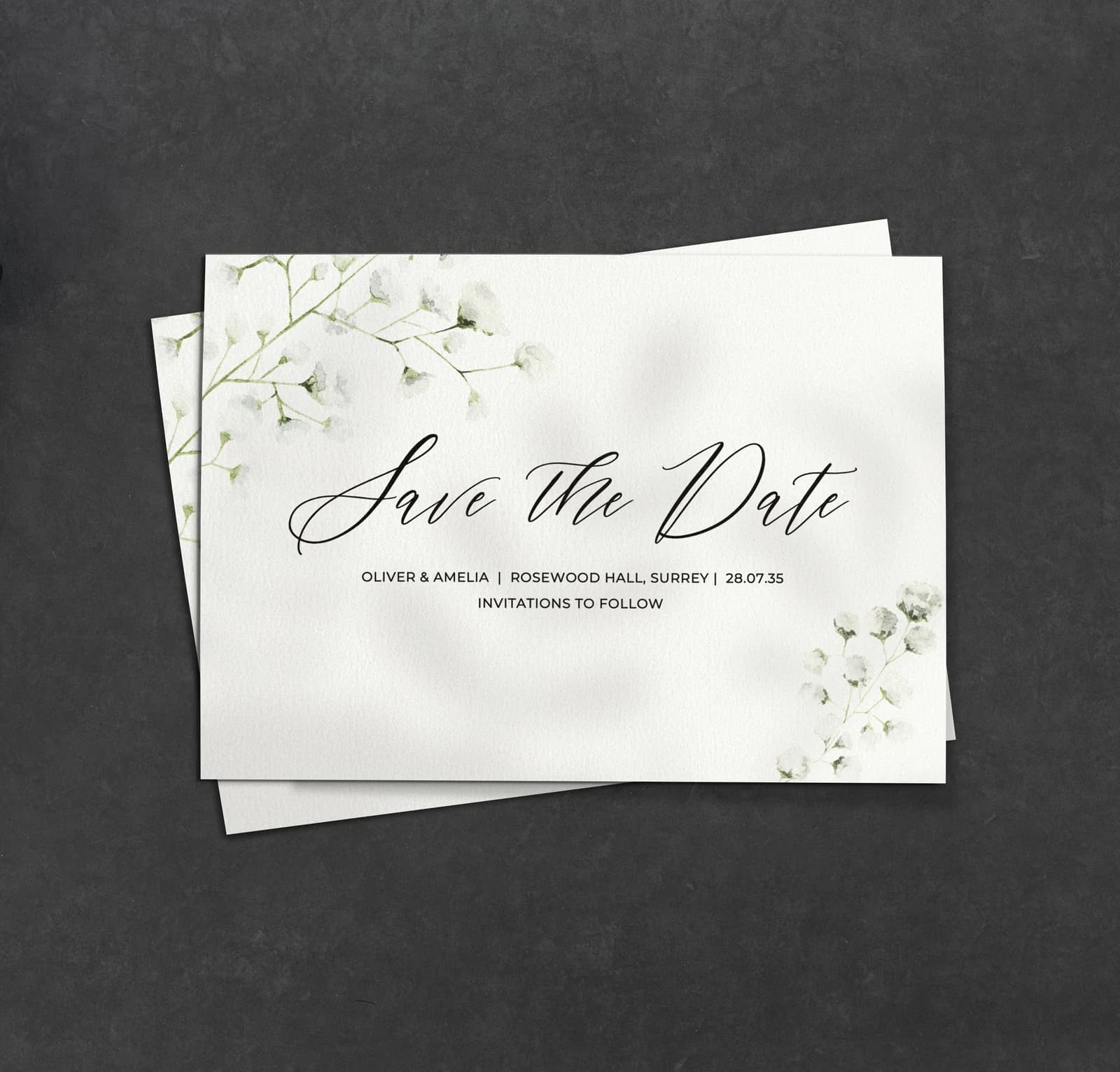 Gypsophila Save the Date — save the date wedding stationery