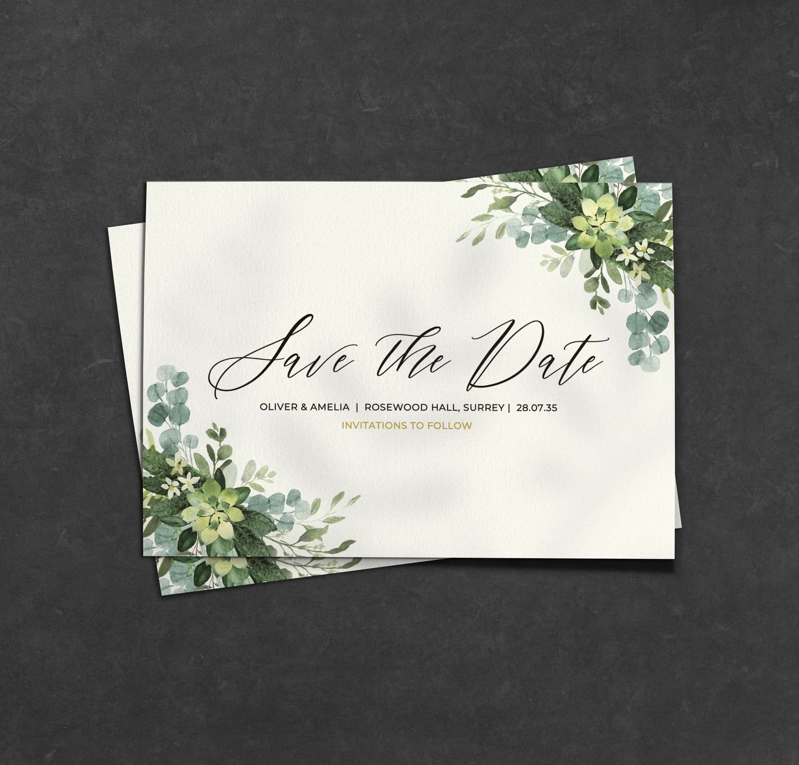 Blue Details Save The Date — save the date wedding stationery