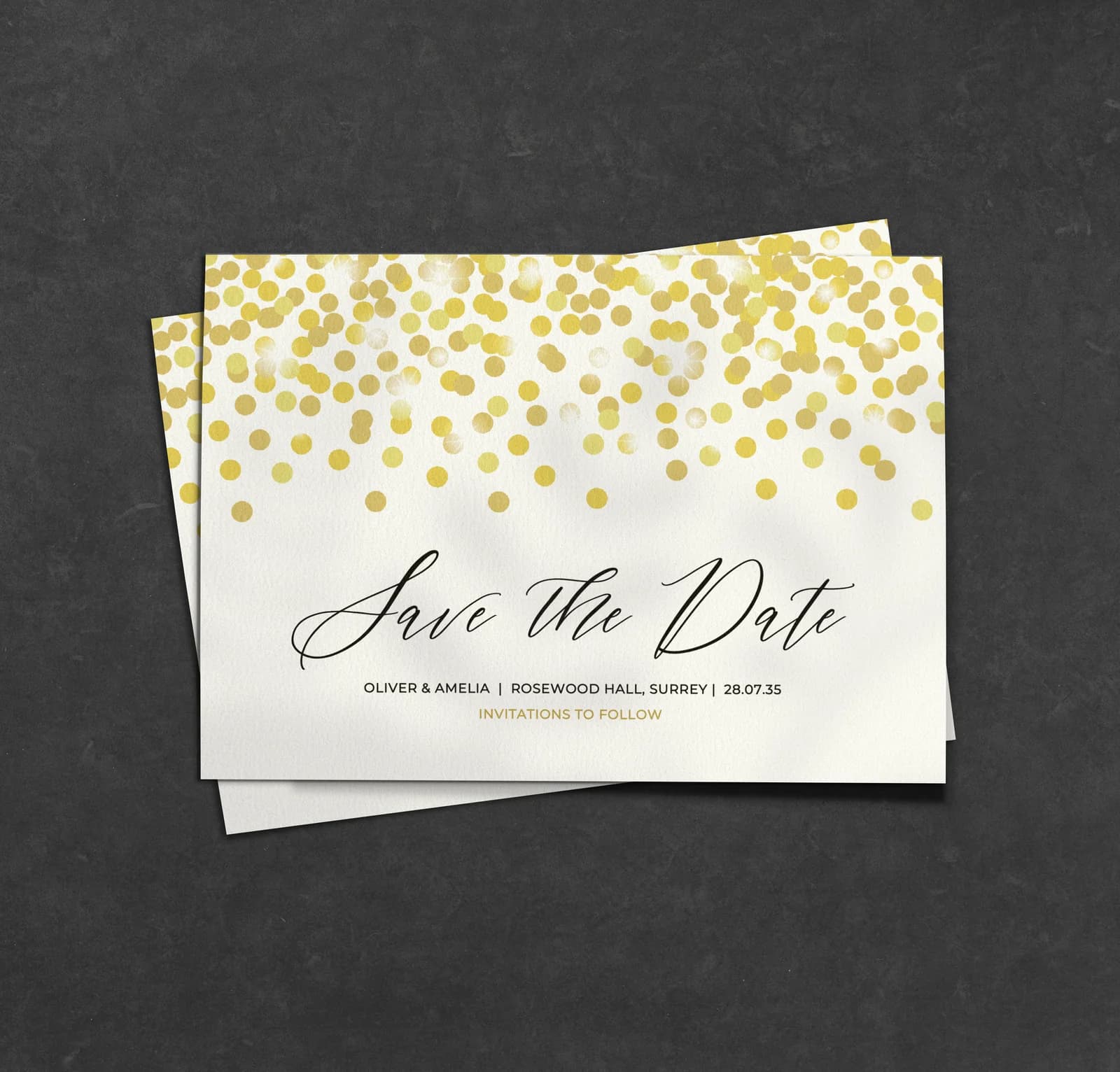 Confetti Save the Date — save the date wedding stationery